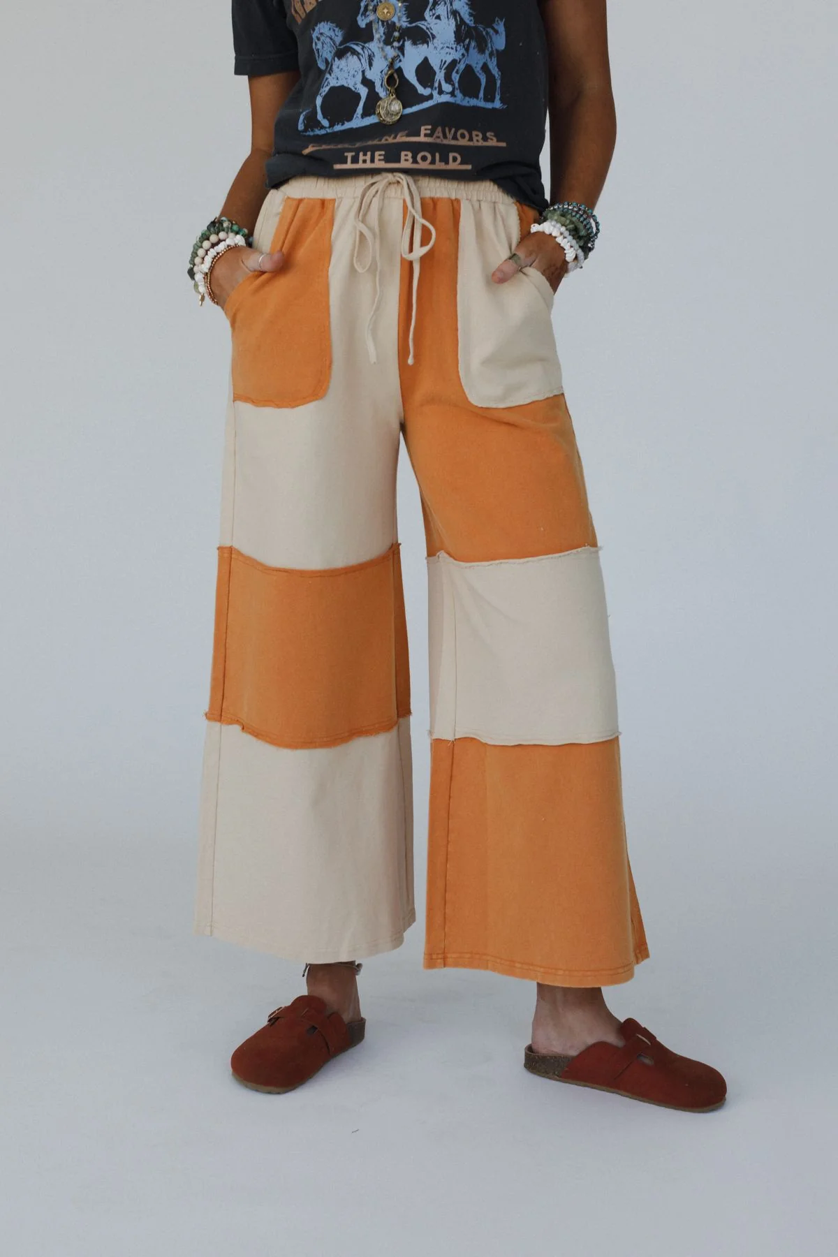 Coastal Colorblock Pants - Camel - Image 7