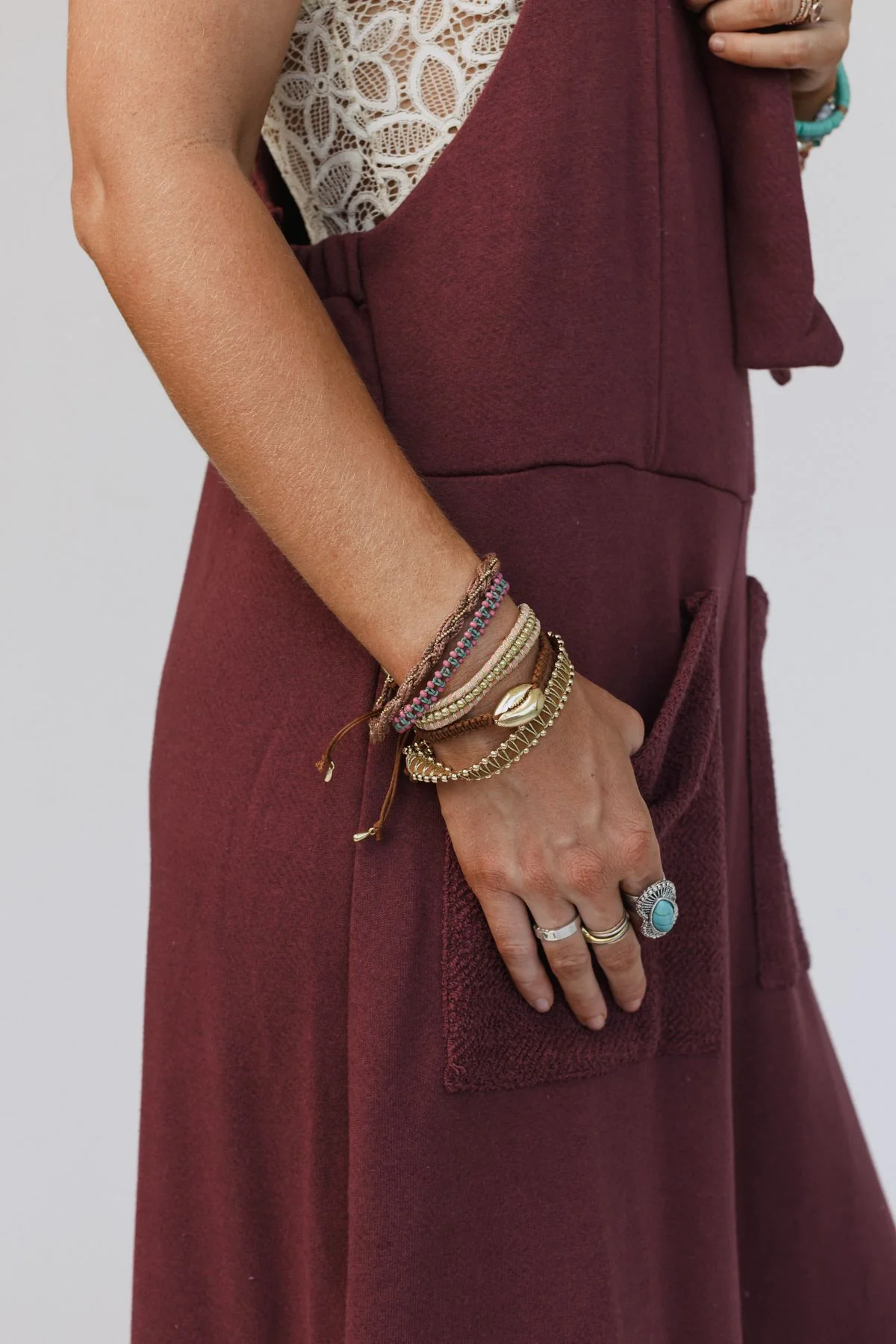 Coastal Woven Bracelet Set - Gold - Image 3