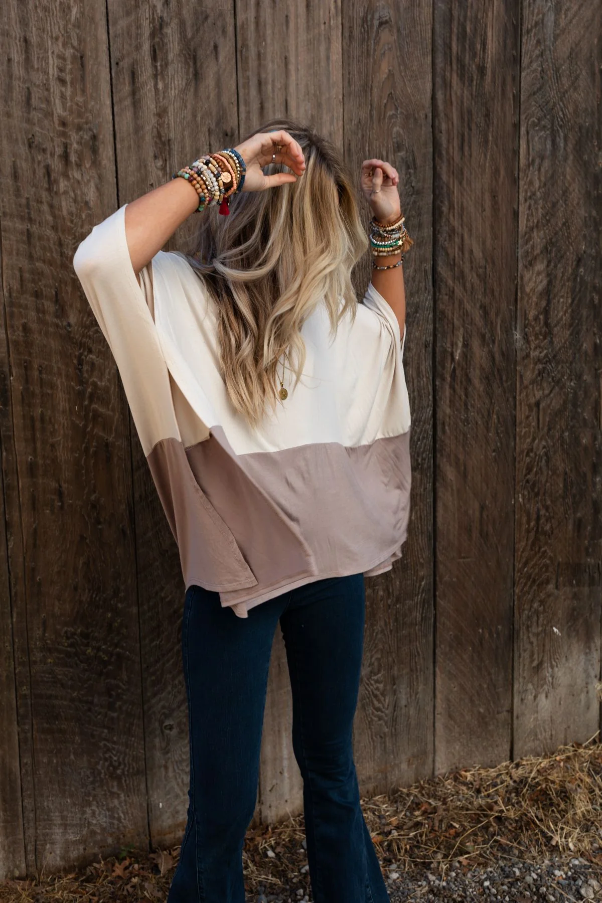 The Nest Coffee Sunsets V Neck Top - Brown - Image 5