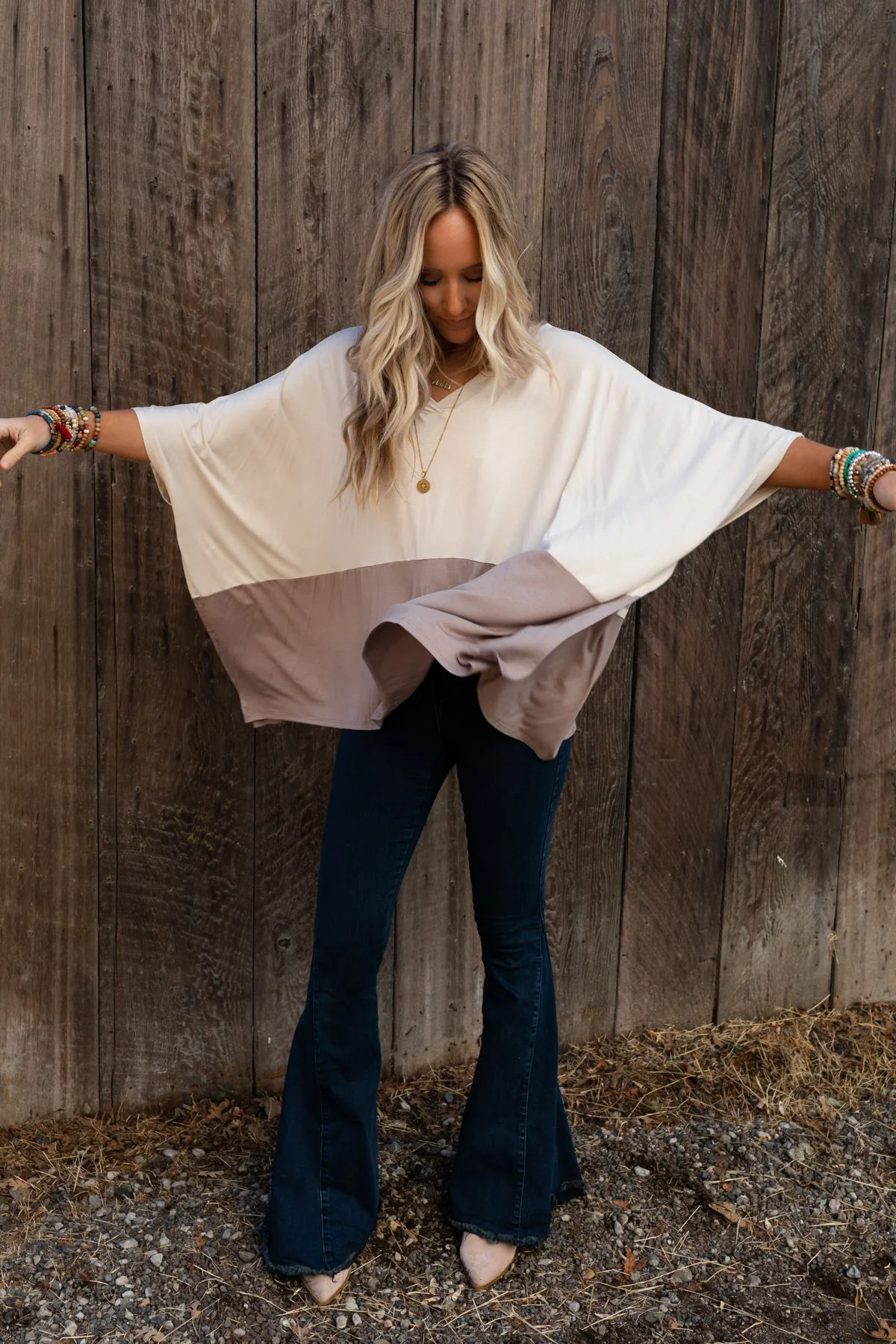 The Nest Coffee Sunsets V Neck Top - Brown - Image 7