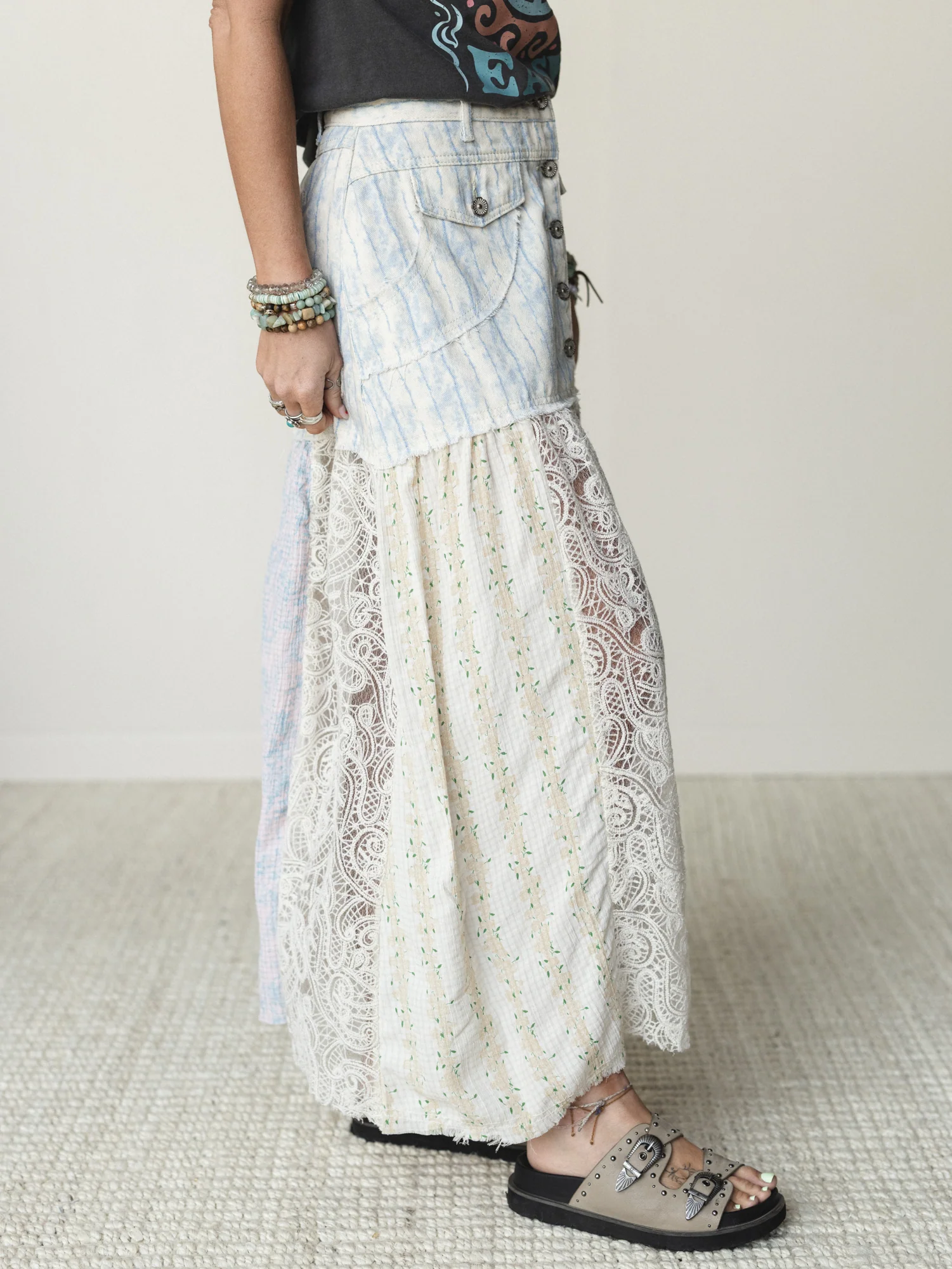 Color Hues Maxi Skirt - Blue Multi - Image 3