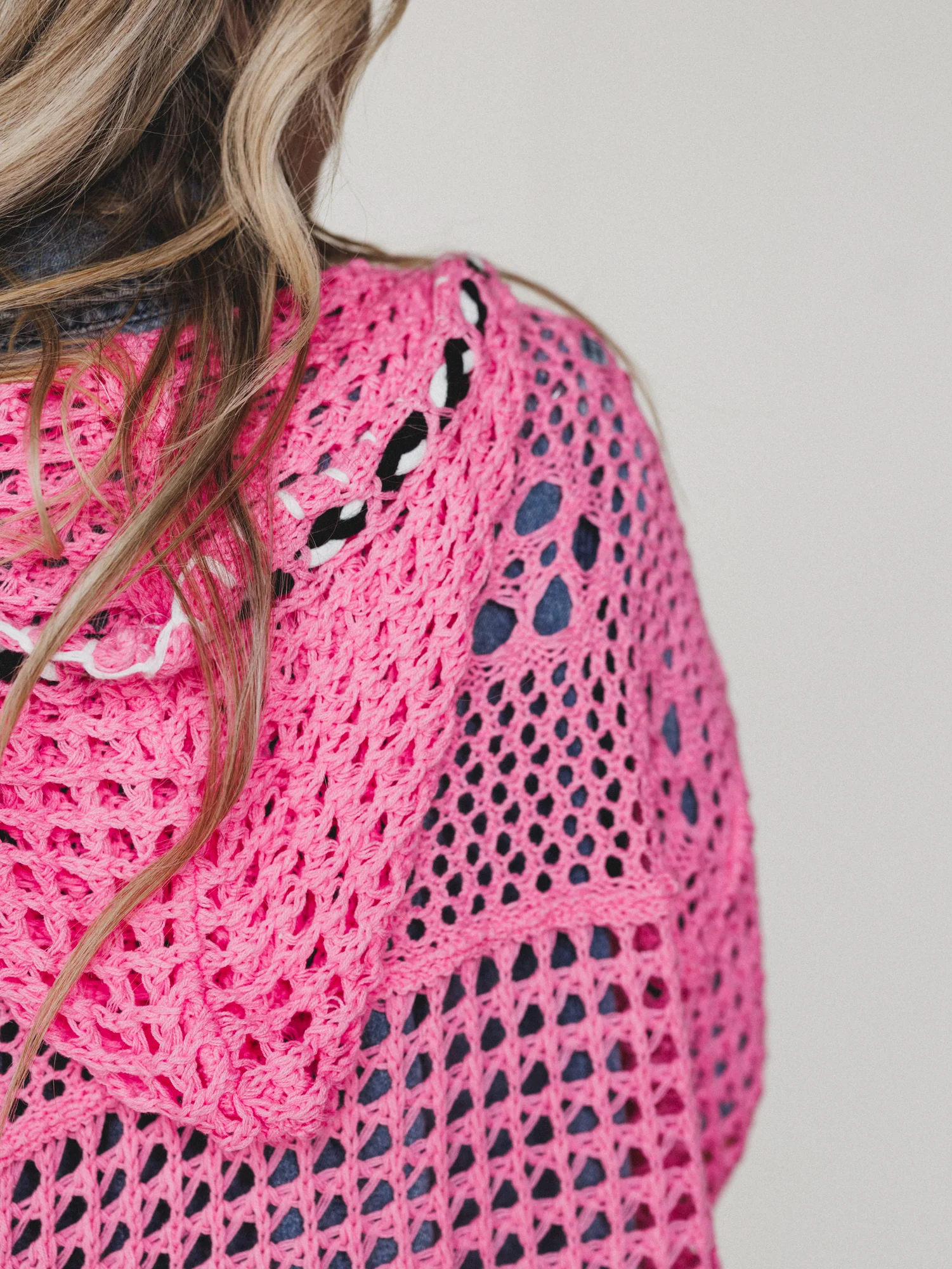 Color Maze Cardigan - Candy Pink - Image 3