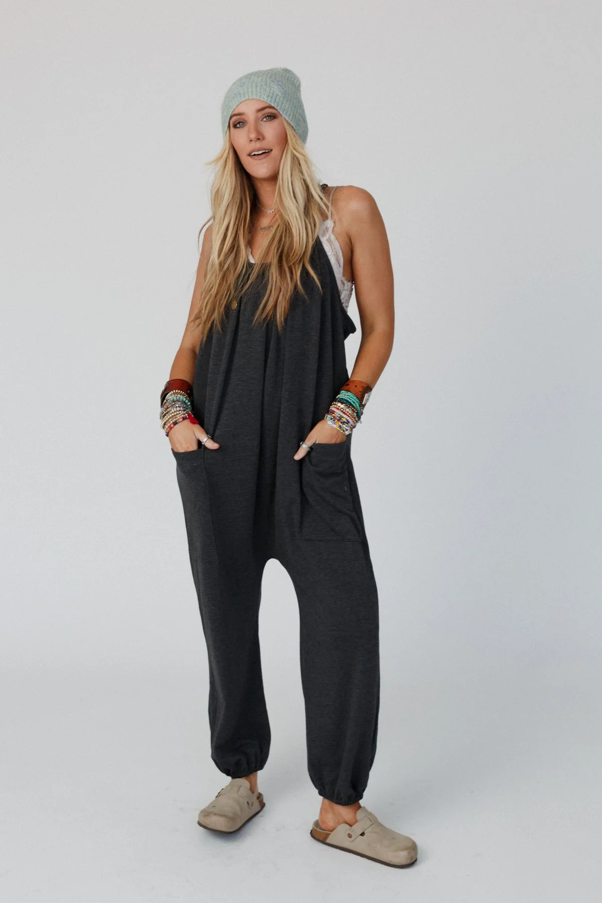 The Nest Comfort Zone Pocketed Jumpsuit - Charcoal - Image 5