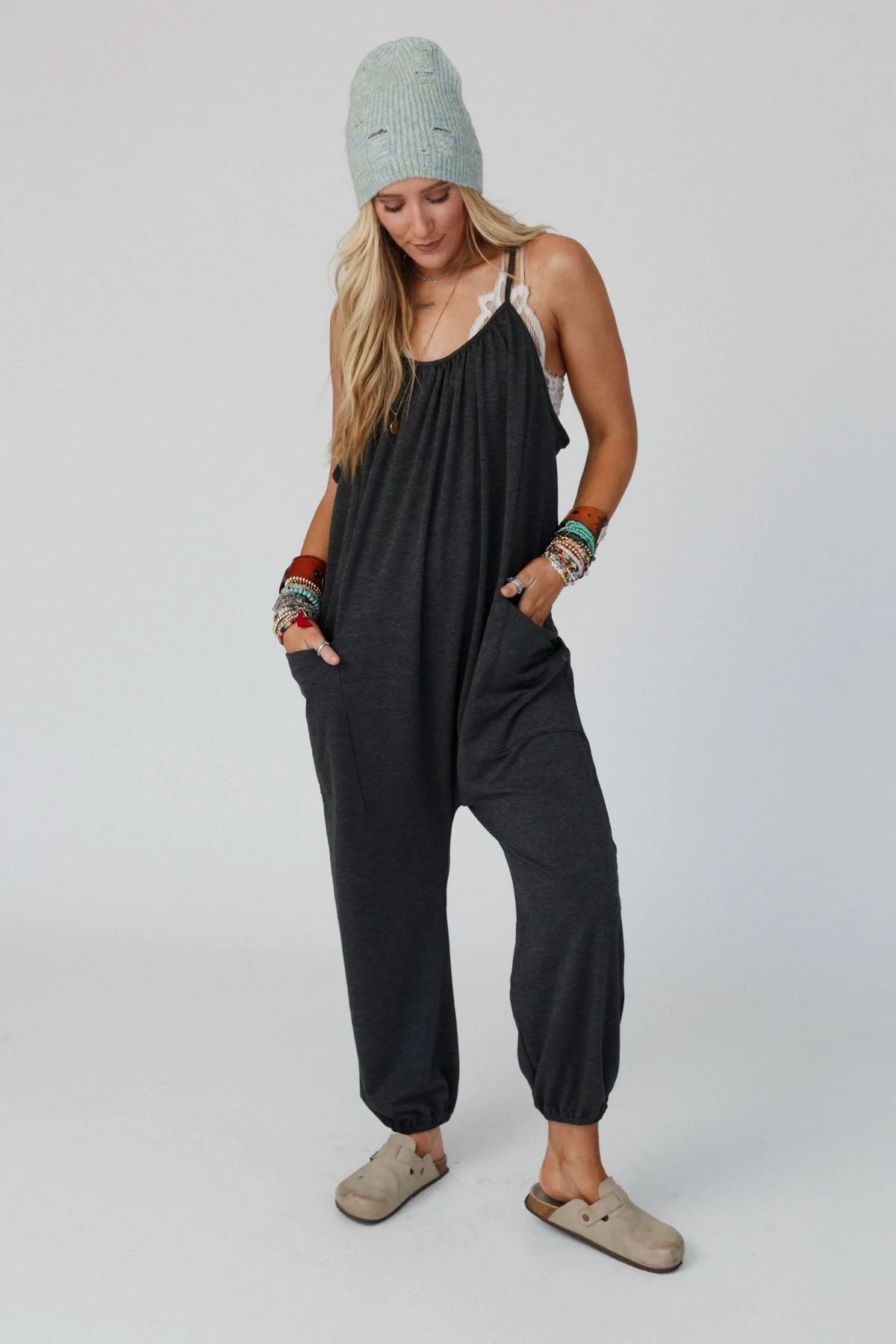 The Nest Comfort Zone Pocketed Jumpsuit - Charcoal - Image 6