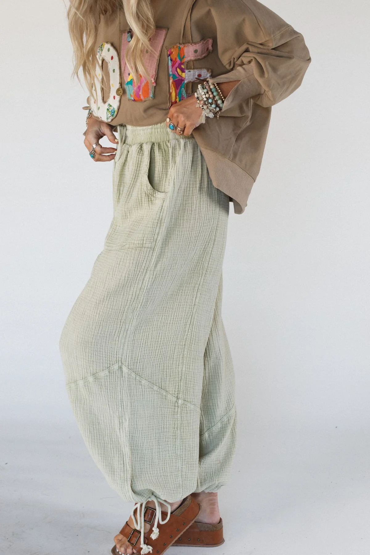 Cool Coast Wide Leg Pants - Sage - Image 2