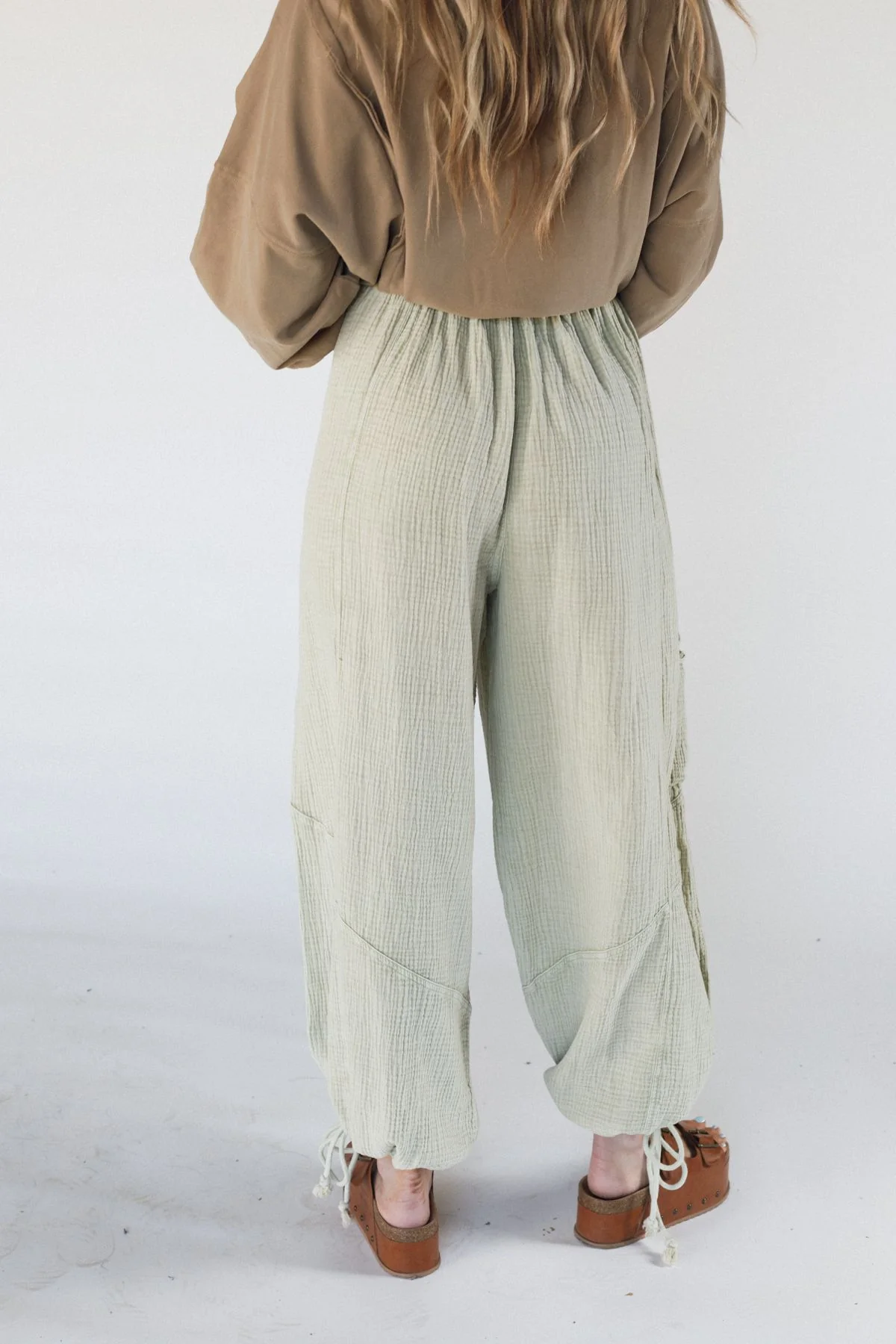 Cool Coast Wide Leg Pants - Sage - Image 3