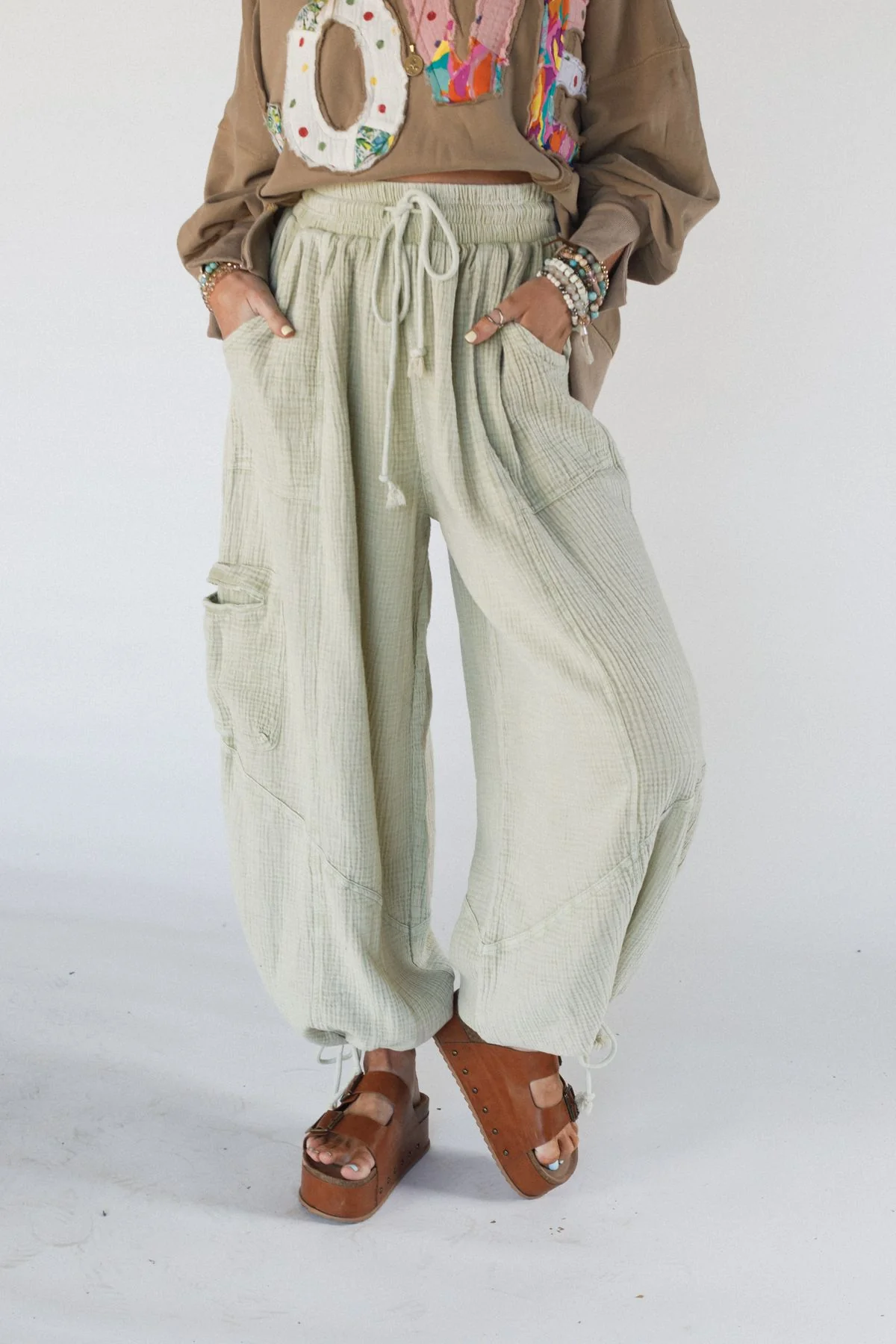 Cool Coast Wide Leg Pants - Sage - Image 4