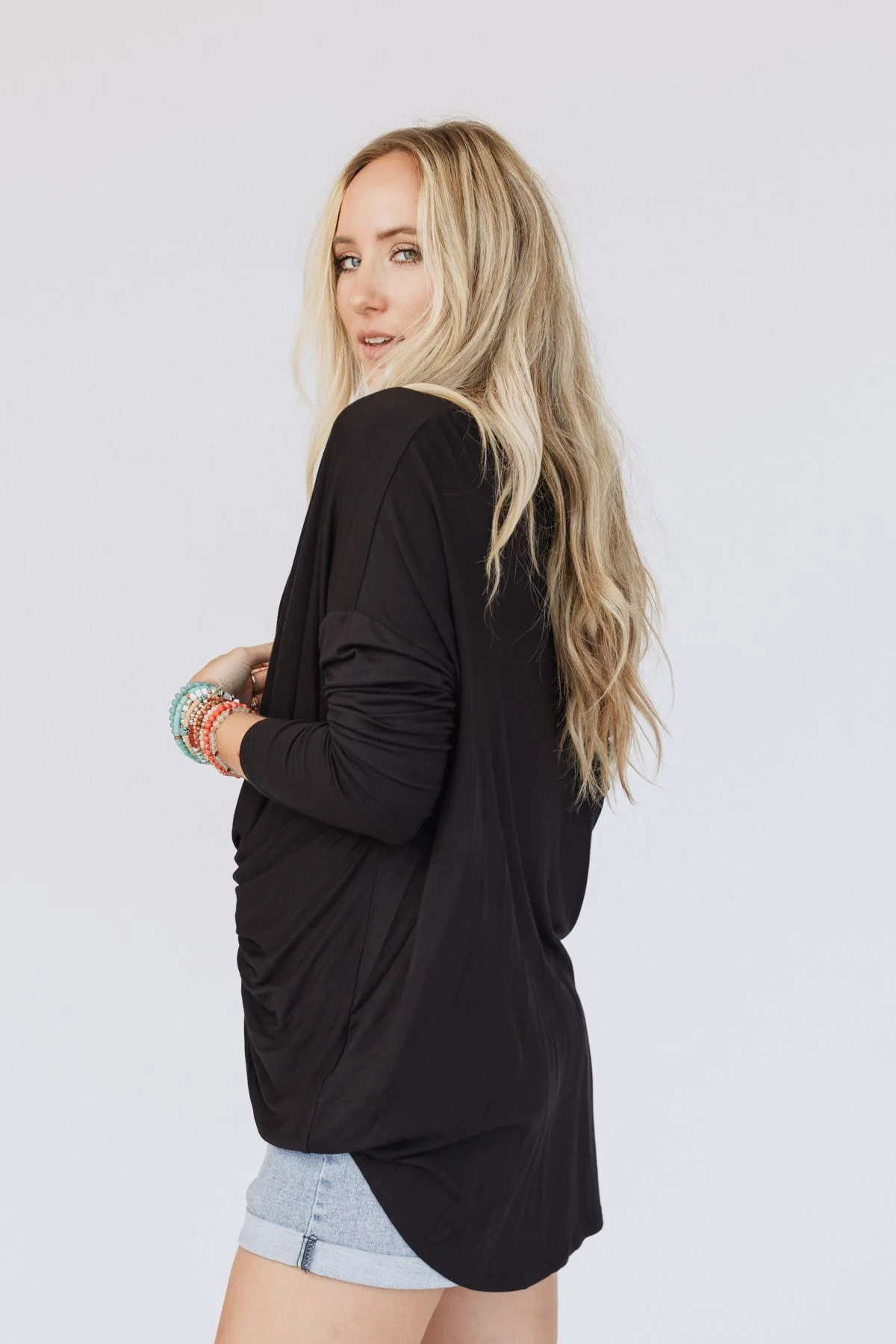 The Nest Cool Days Twisted Long Sleeve Top - Black - Image 3