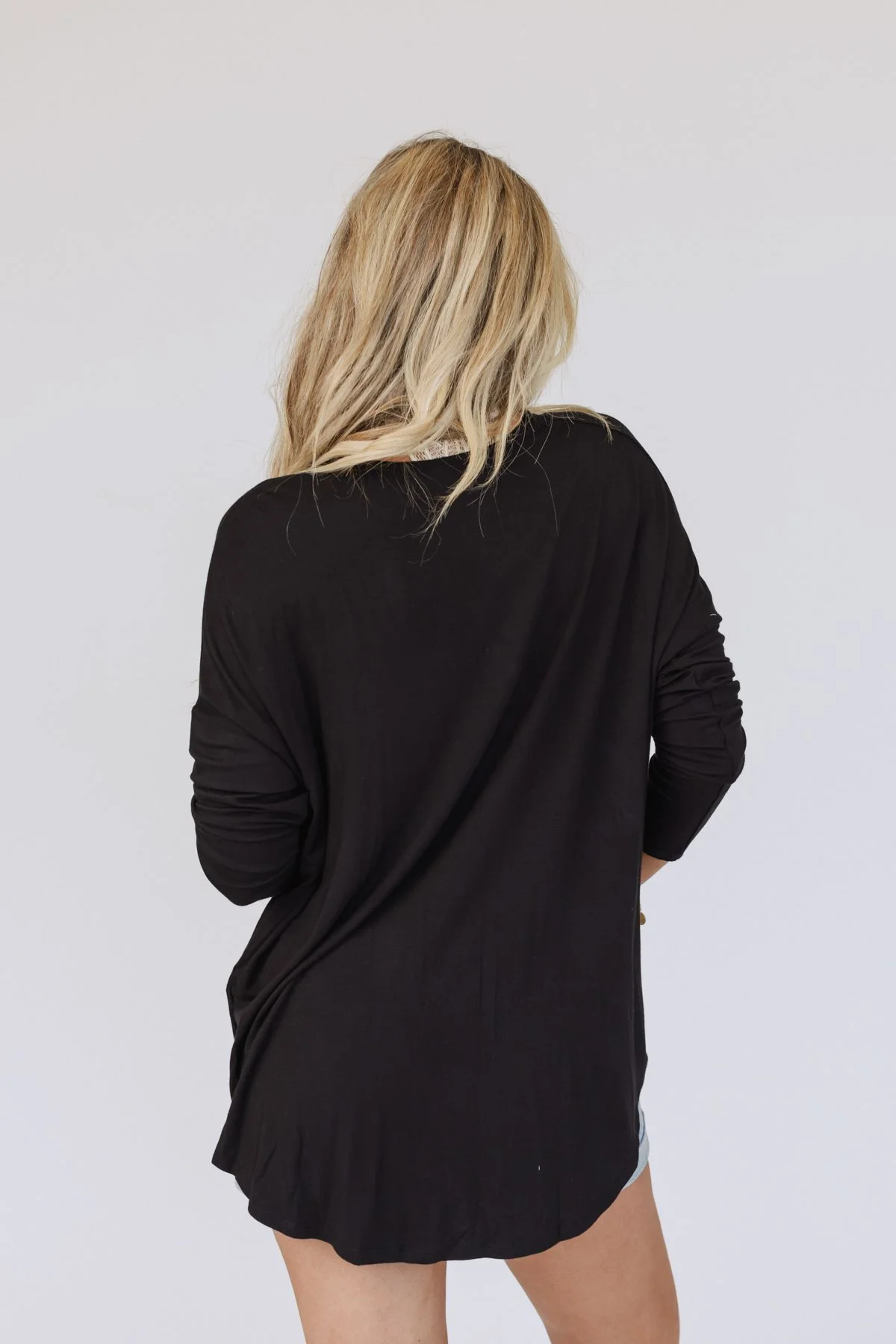 The Nest Cool Days Twisted Long Sleeve Top - Black - Image 4