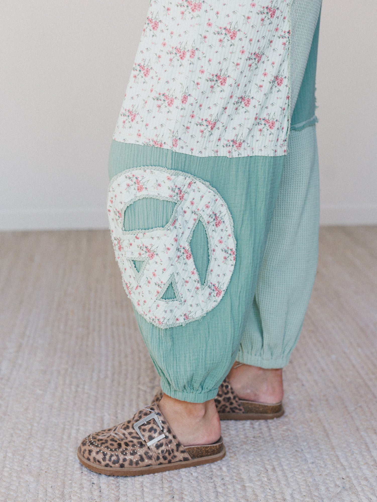 Cool Girl Patch Work Pants - Mint Green - Image 4
