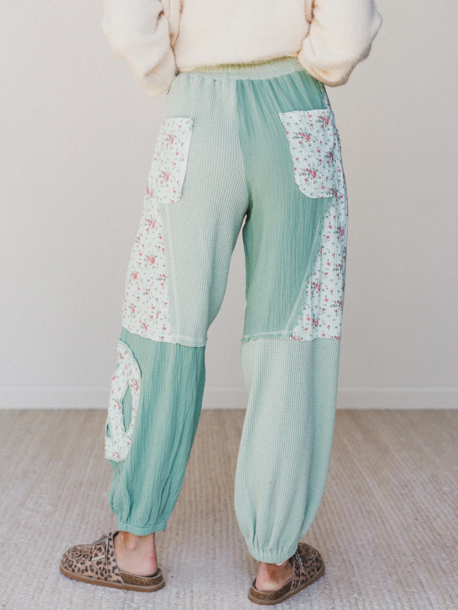 Cool Girl Patch Work Pants - Mint Green - Image 6