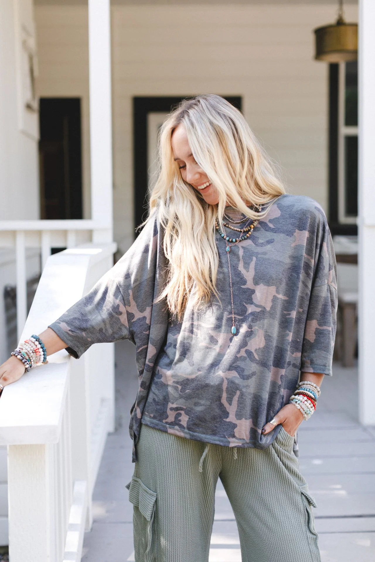 The Nest Country Girl Camo Top - Army - Pre Order