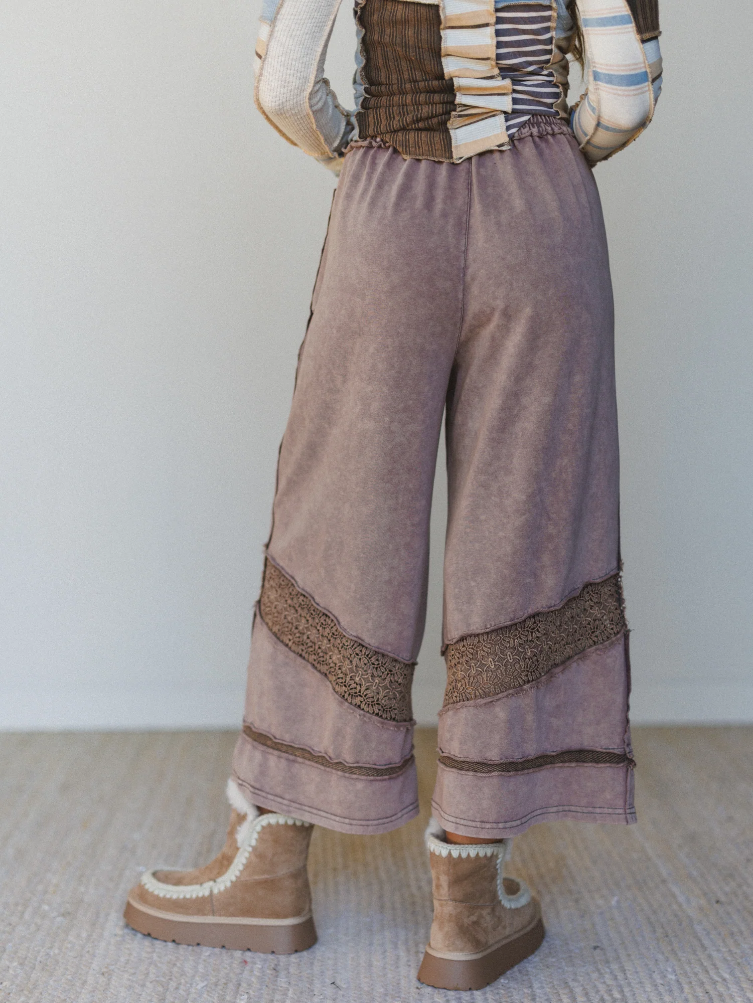 Country Sunshine Crochet Wide Leg Pant - Mocha - Image 6