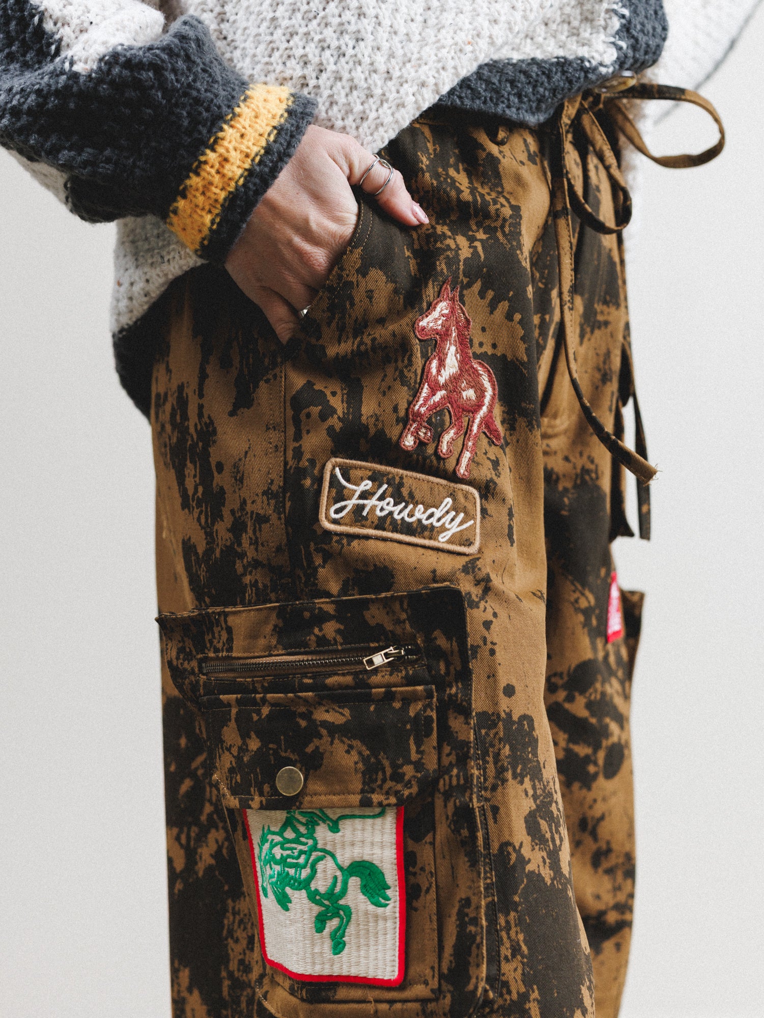 Cowgirl Song Cargo Pants - Golden Brown - Image 3