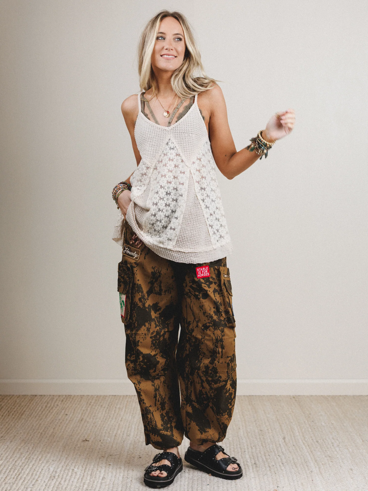 Cowgirl Song Cargo Pants - Golden Brown - Image 7