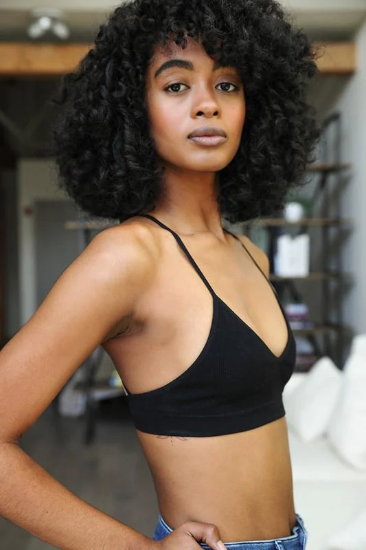Crescent Moon Tattoo Bralette - Black - Image 3