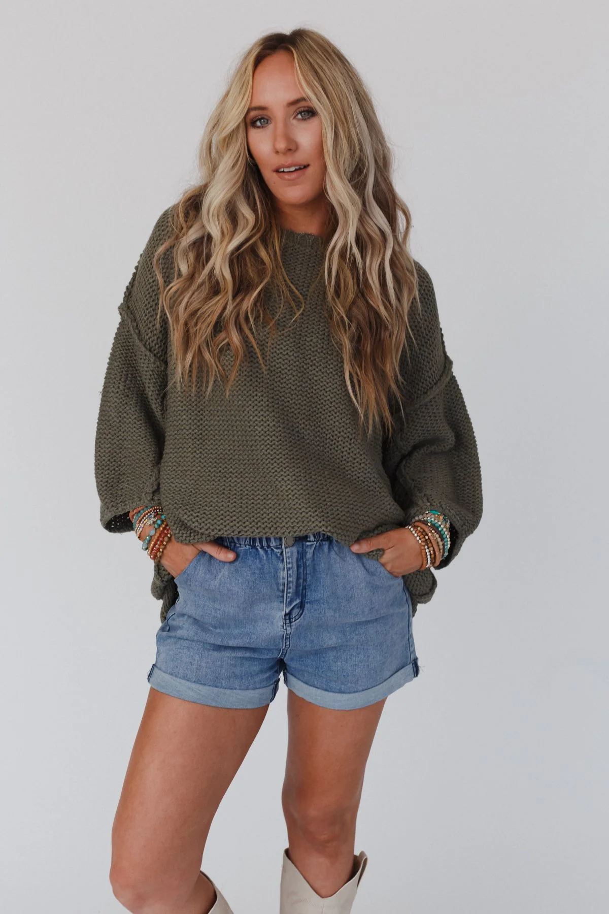 Crisp Air Sweater - Olive - Image 7