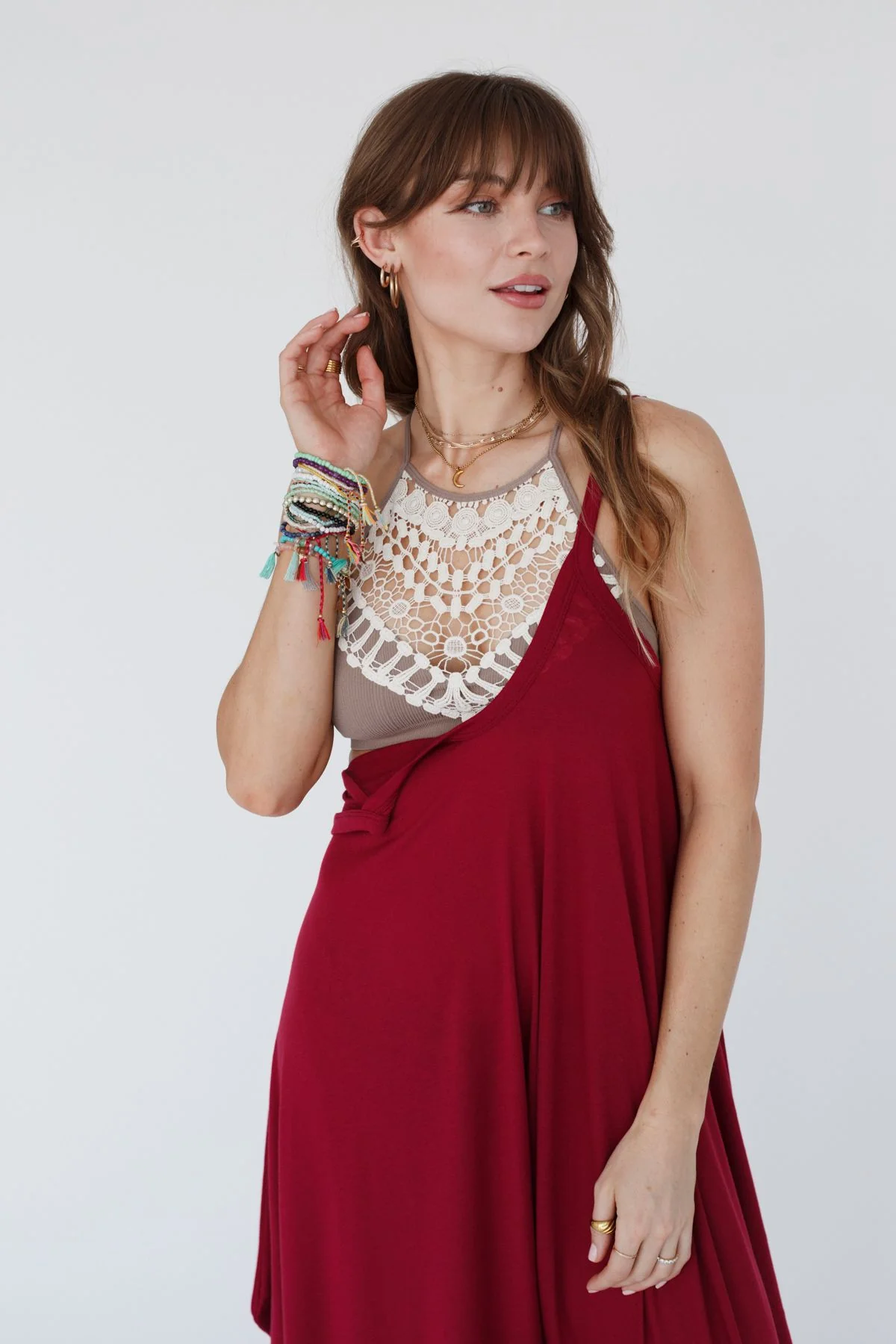 Crochet High Neck Bralette - Mocha - Image 6