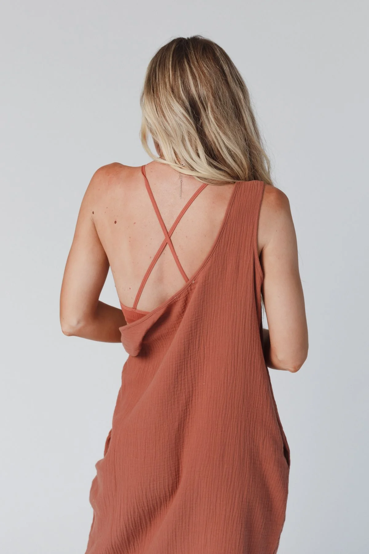 Crochet High Neck Bralette - Rust - Image 3