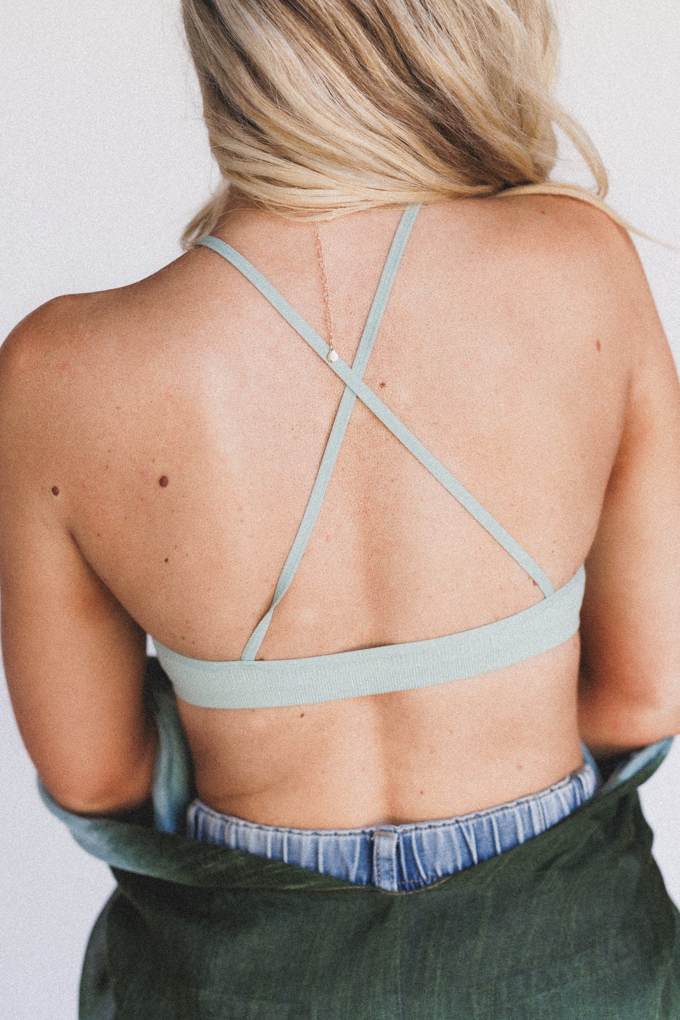 Crochet High Neck Bralette - Sage - Image 4
