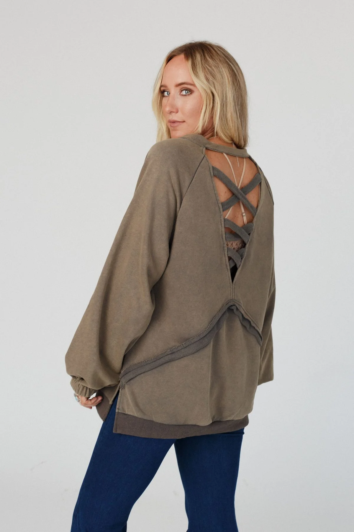 Crossed Paths Sweatshirt - Dusty Charcoal - Image 6