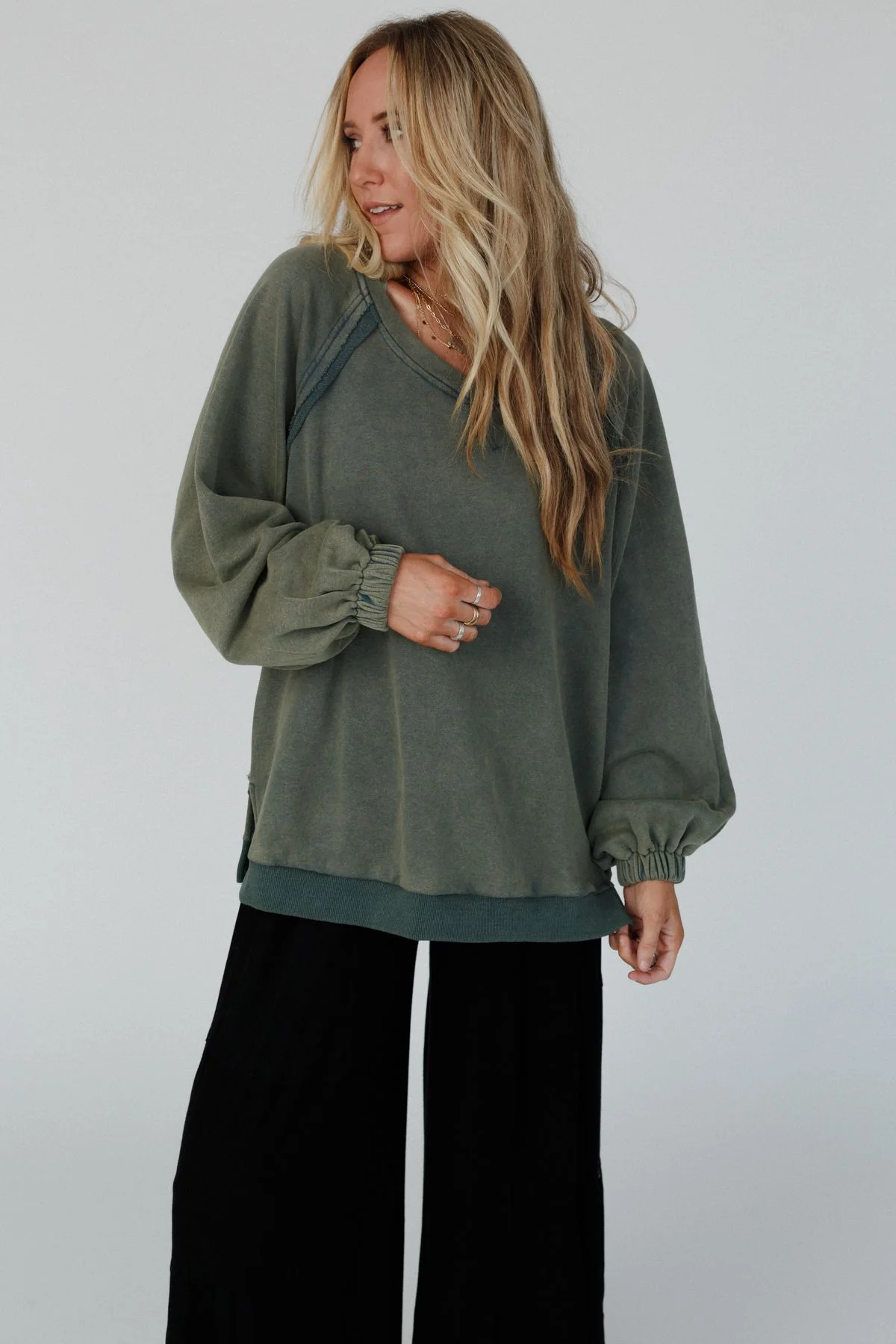 Crossed Paths Sweatshirt - Olive - Image 2