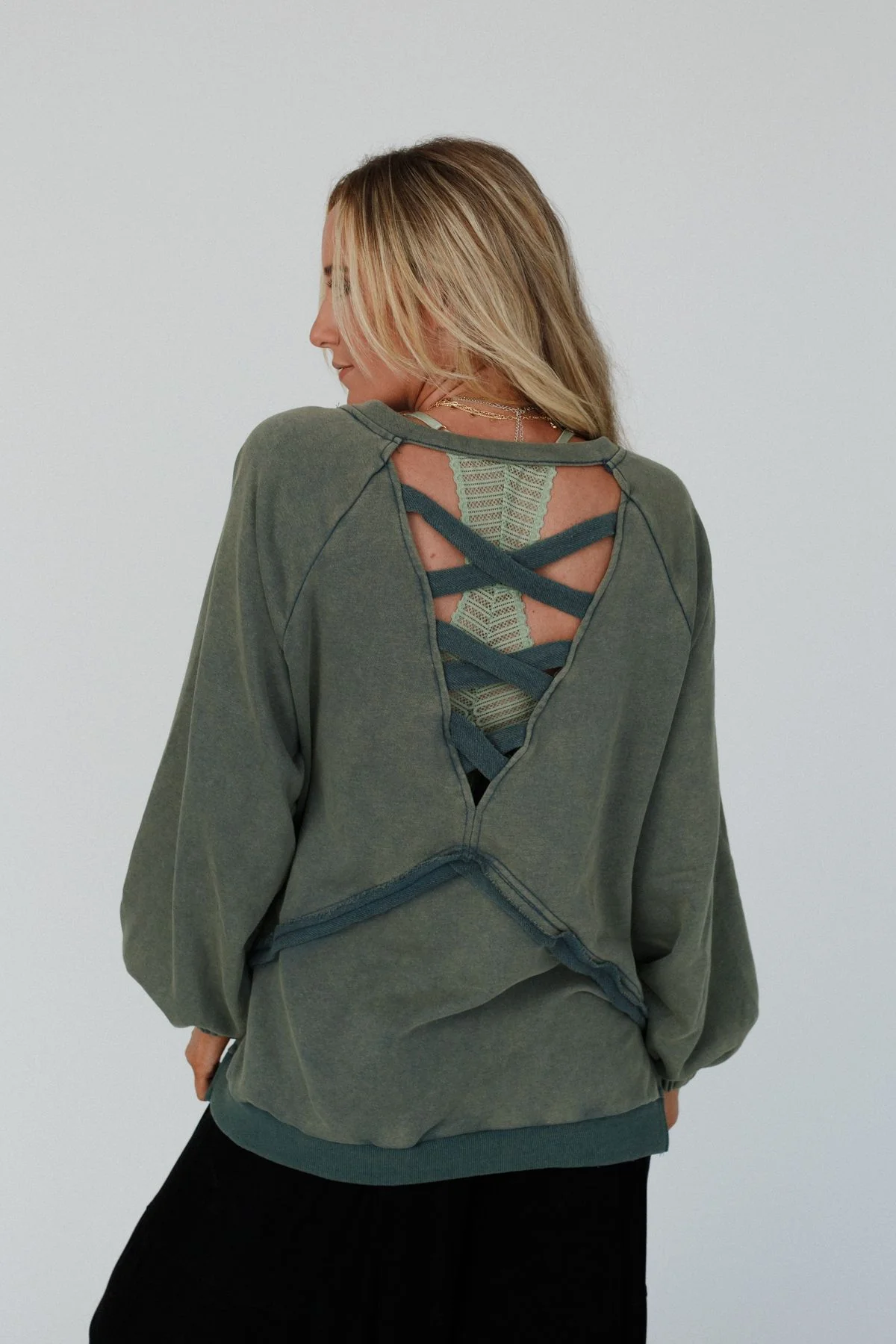 Crossed Paths Sweatshirt - Olive - Pre Order