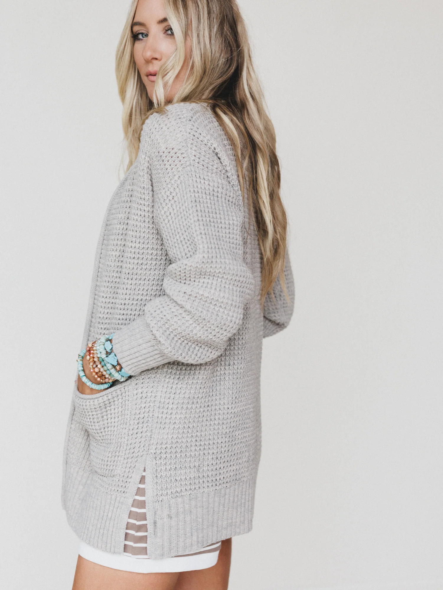 Cuddle Ready Cardigan - Heather Beige - Image 2