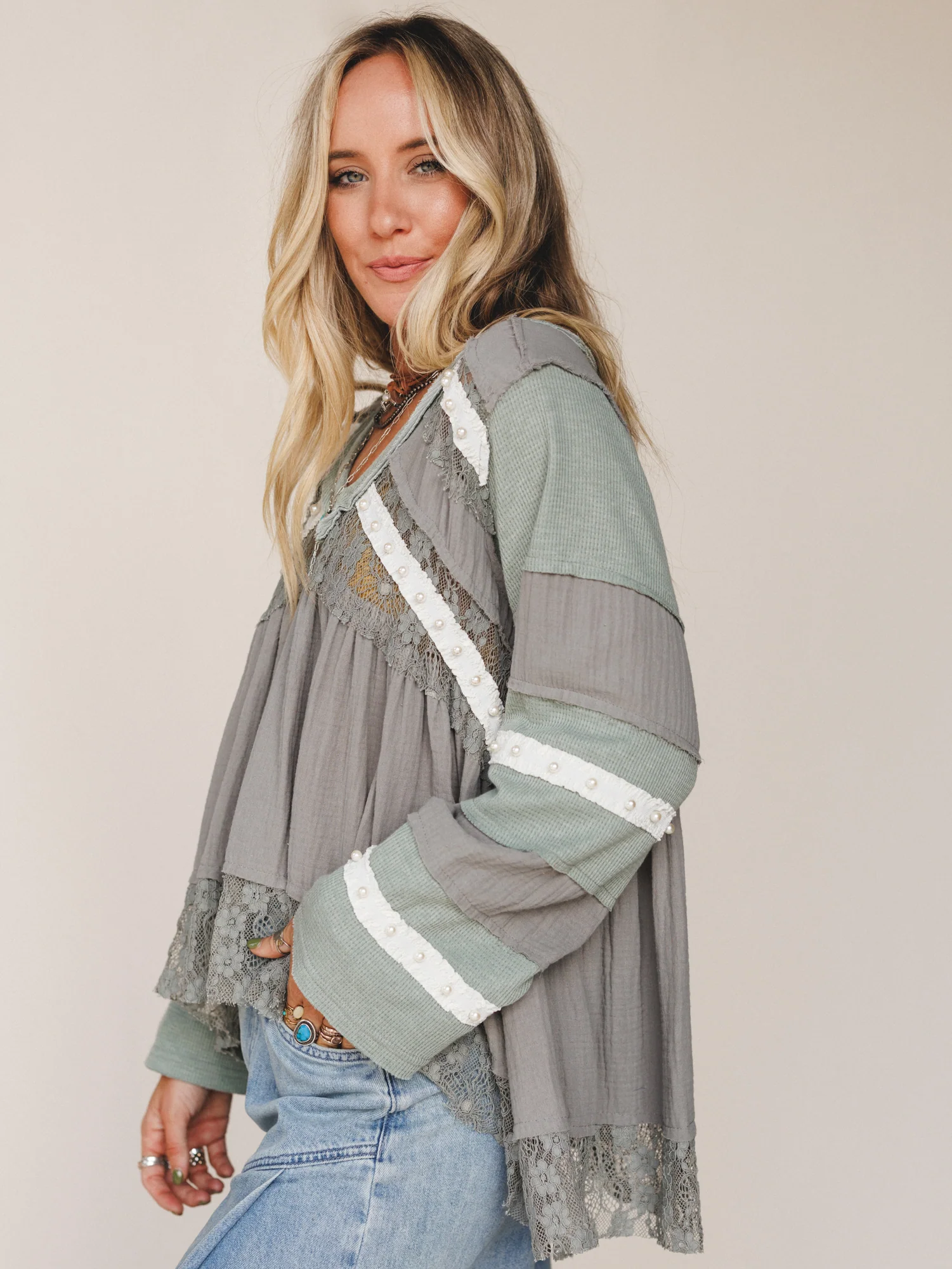 Dainty Days Top - Olive - Image 2