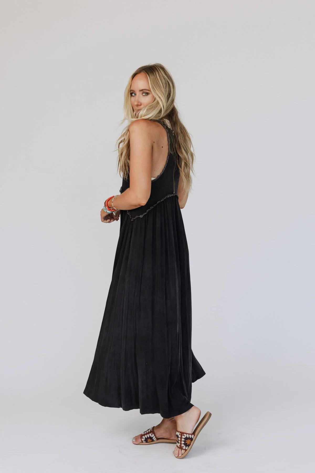 Daisy Chain Maxi Dress - Black - Image 6