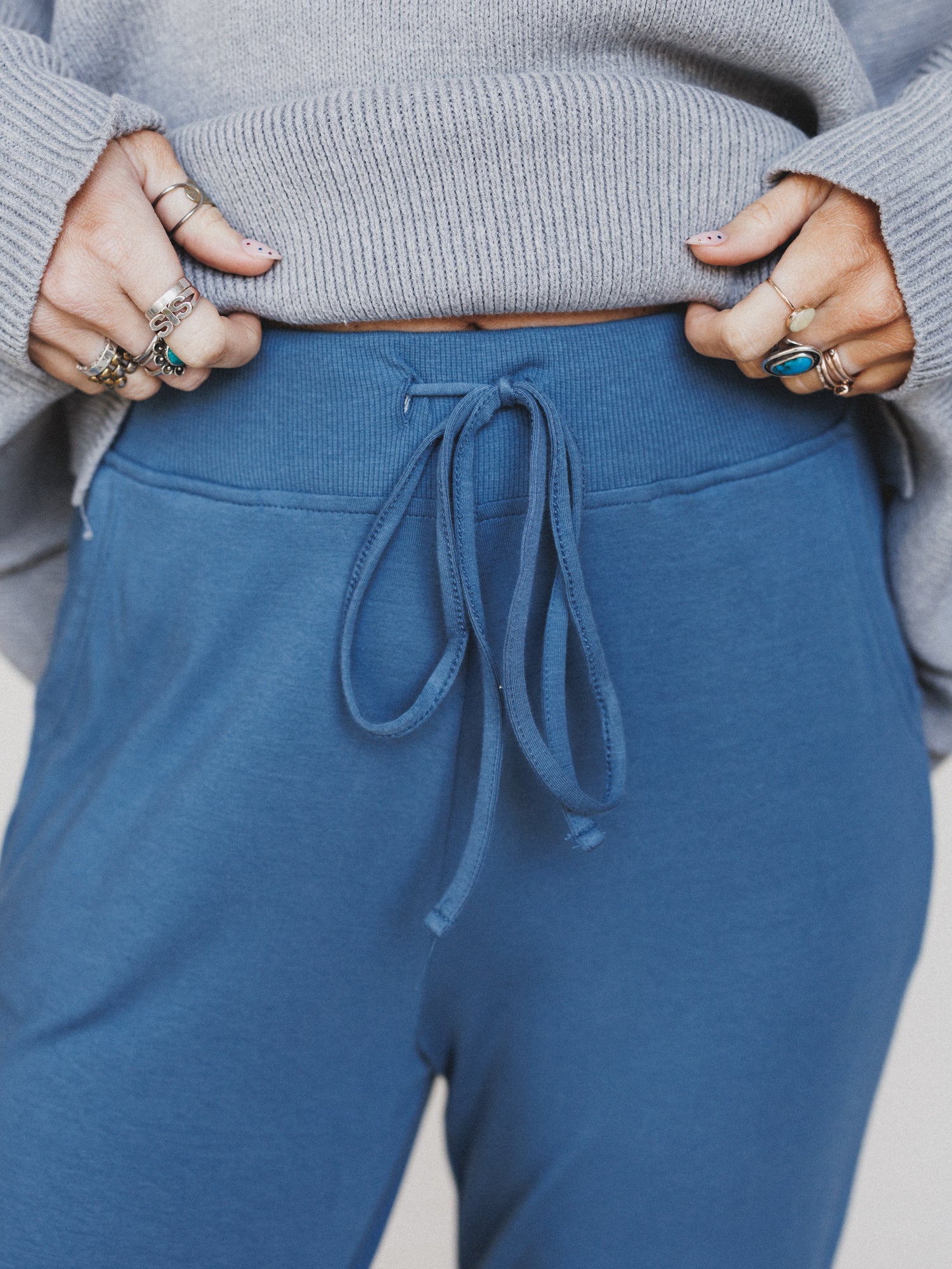 Dani Jogger Lounge Pant - Dusty Blue - Image 3