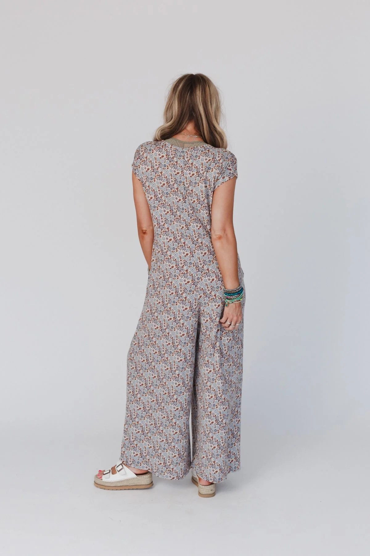 The Nest Daphne Floral Print Jumpsuit - Blue - Image 6