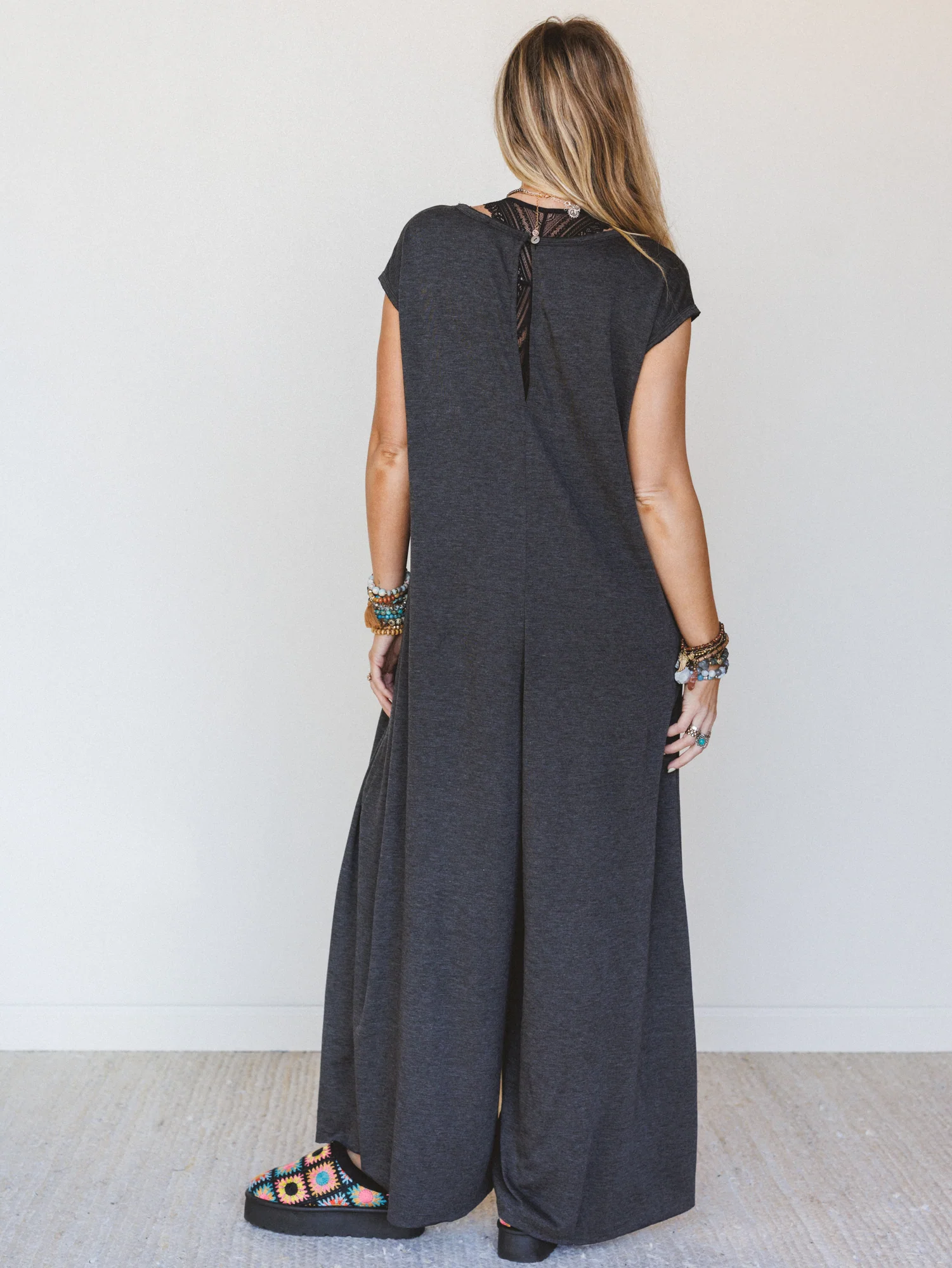 The Nest Daphne Scoop Neck Jumpsuit - Charcoal - Image 3