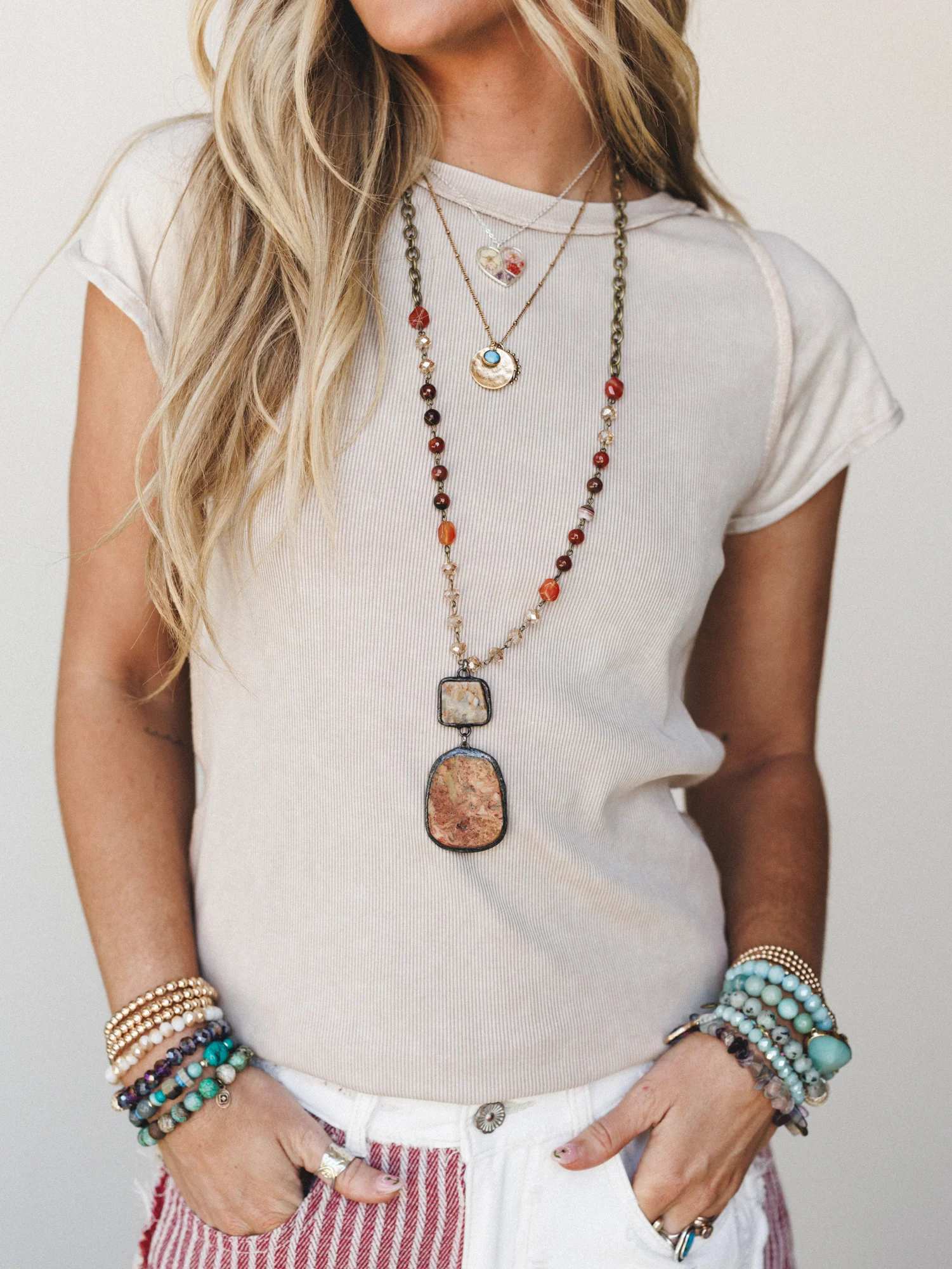 Darby Necklace Gemstone Necklace - Multi - Image 2