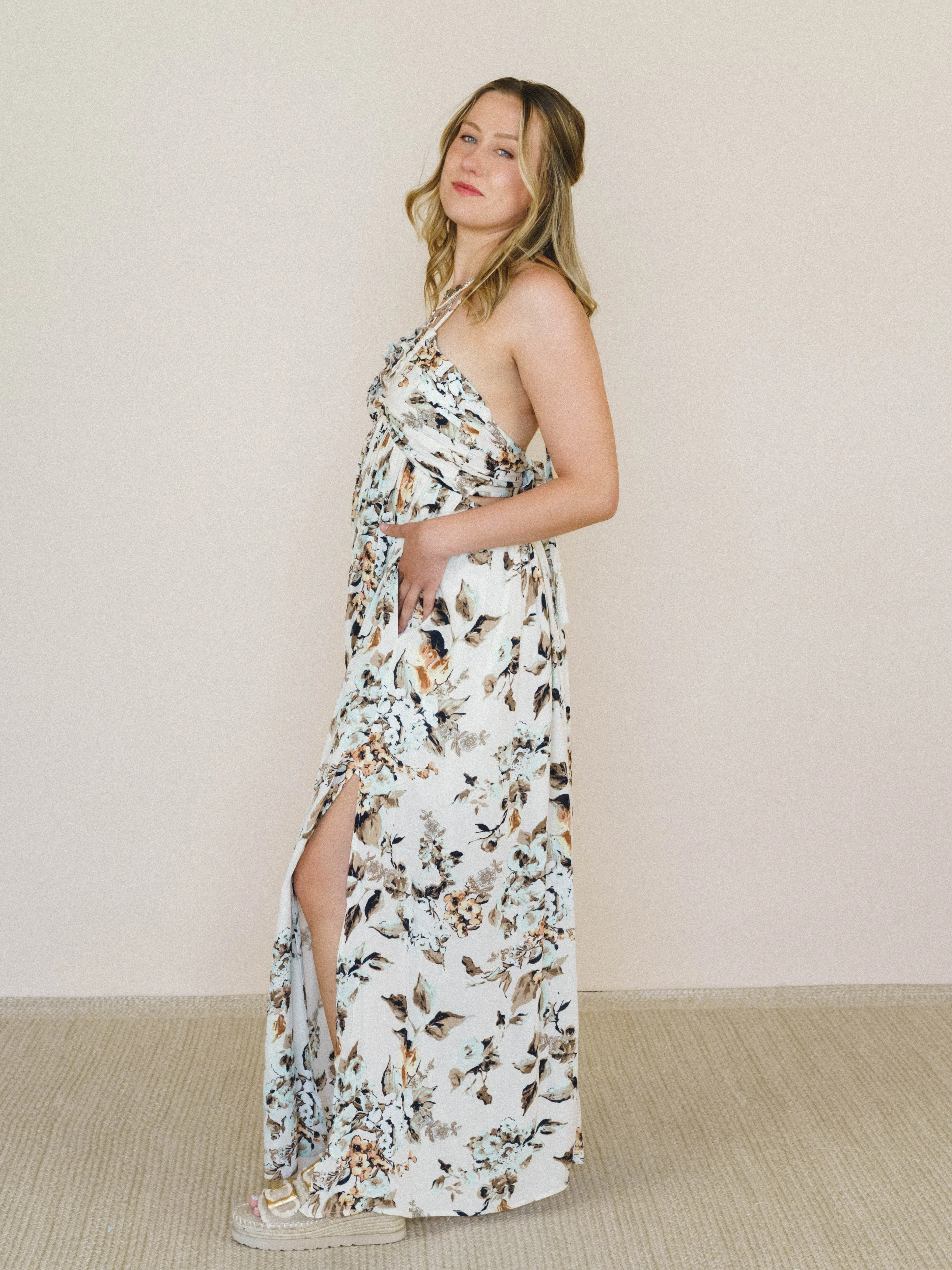 Daydreamer Floral Maxi Dress - Cream - Image 2