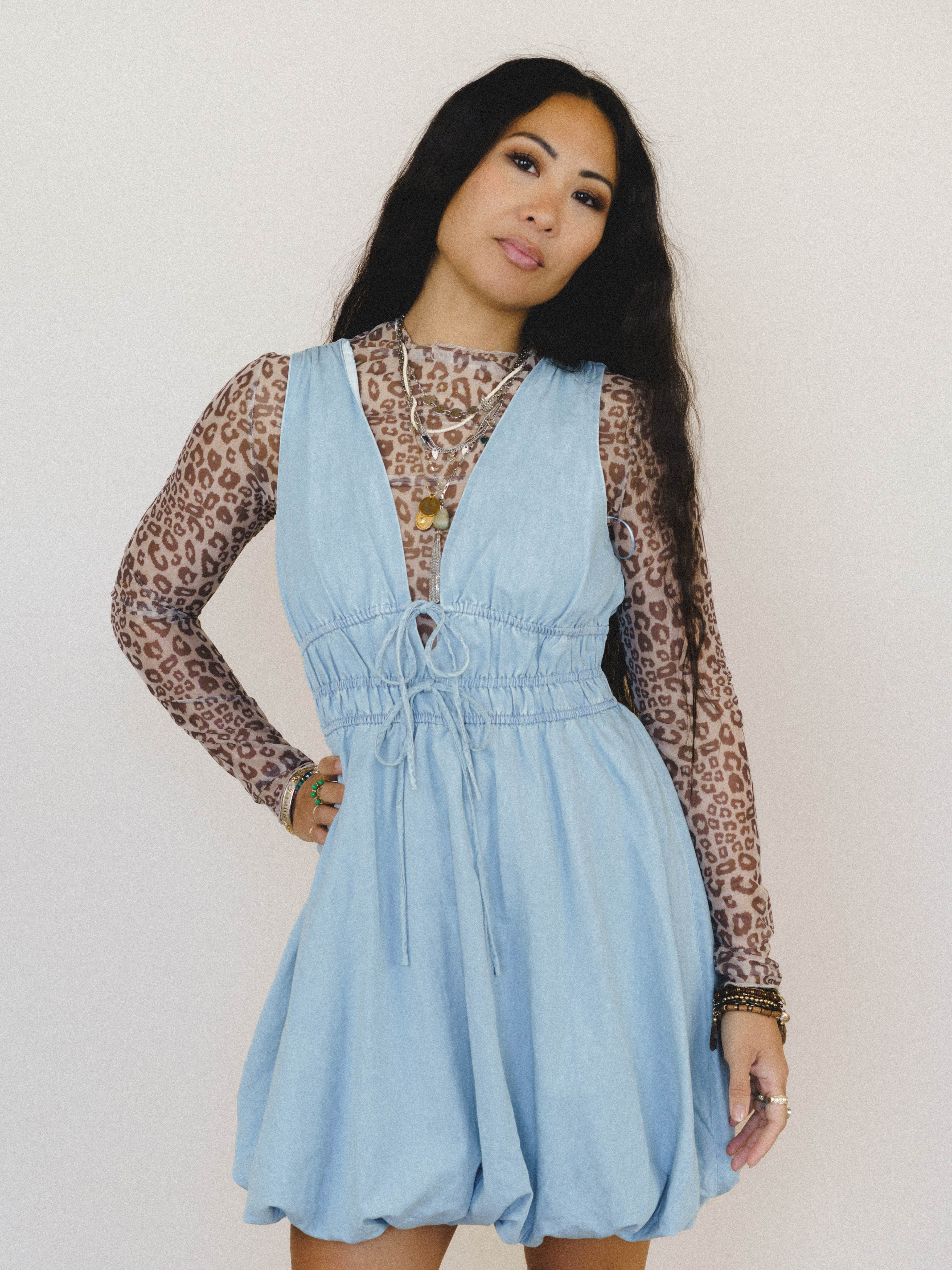 Daylight in Denim Bubble Dress - Light Wash