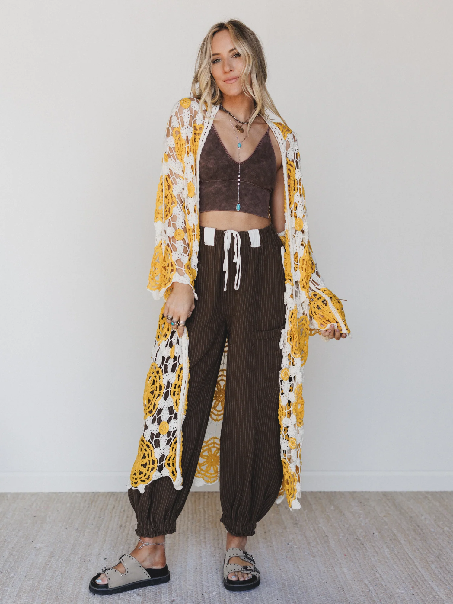Dazzling Light Duster Kimono - Yellow Multi - Image 5