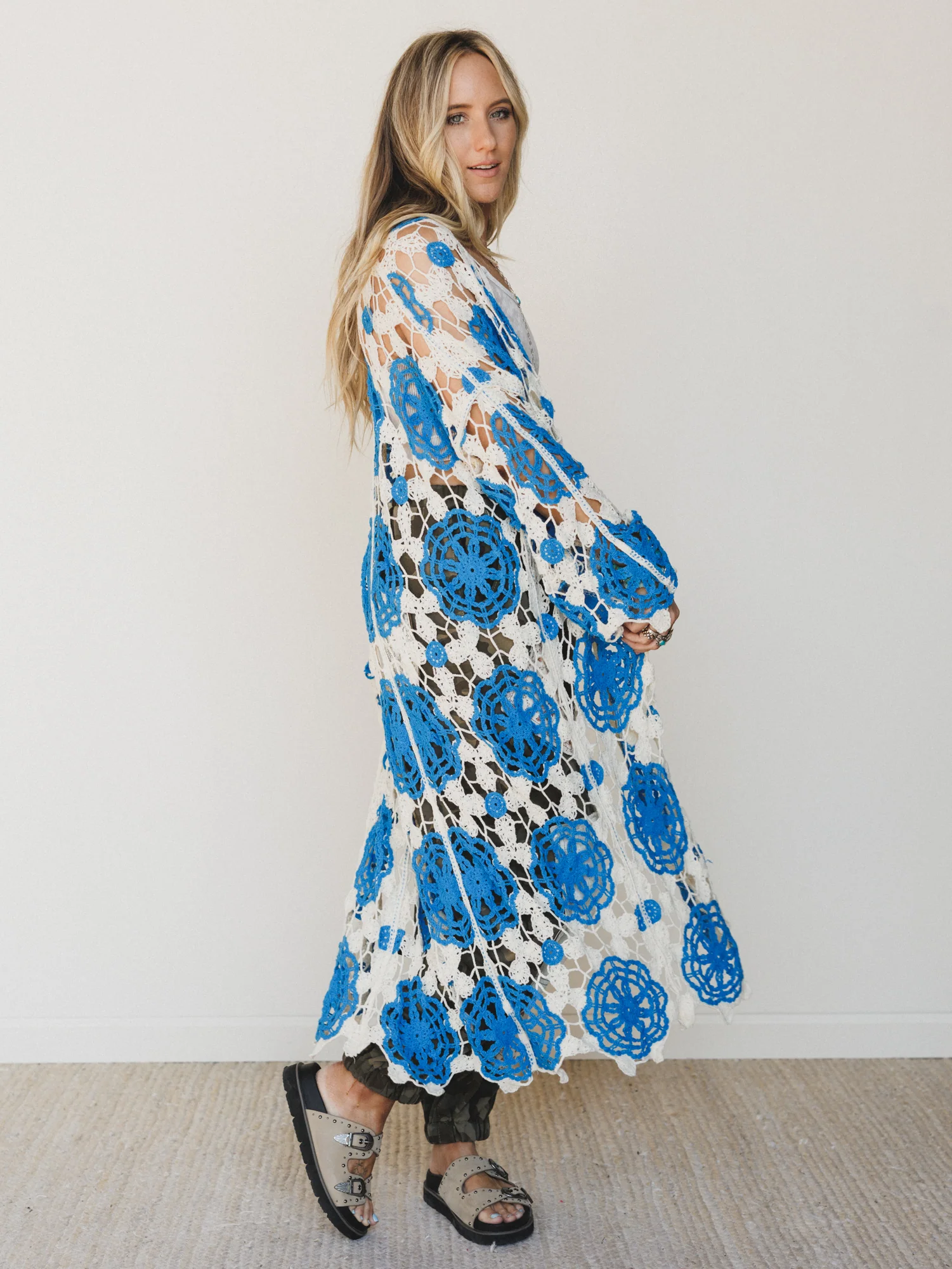 Dazzling Light Duster Kimono - Blue Multi - Pre Order