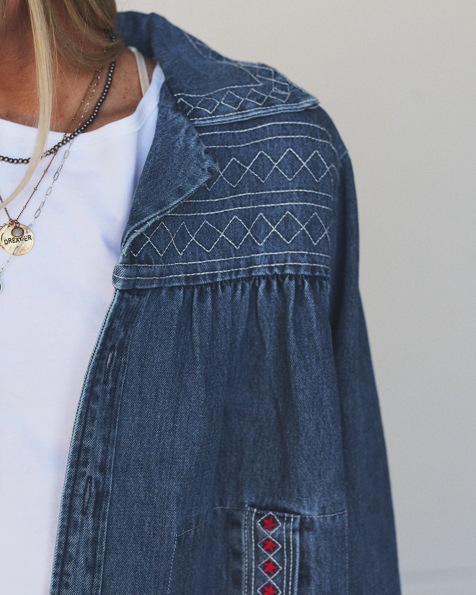 Denim Joy Jean Embroidered Jacket - Medium Wash - Image 2