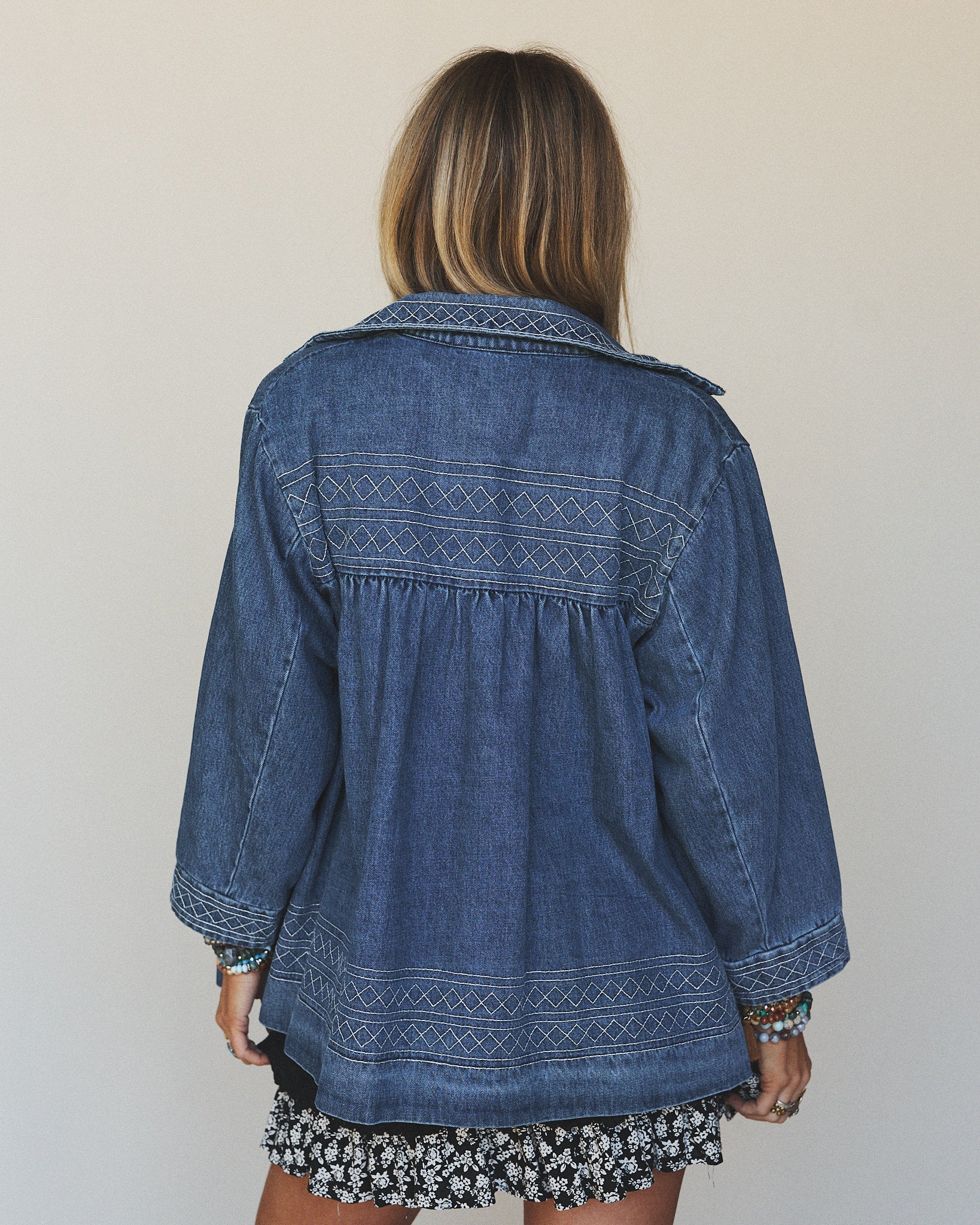 Denim Joy Jean Embroidered Jacket - Medium Wash - Image 5