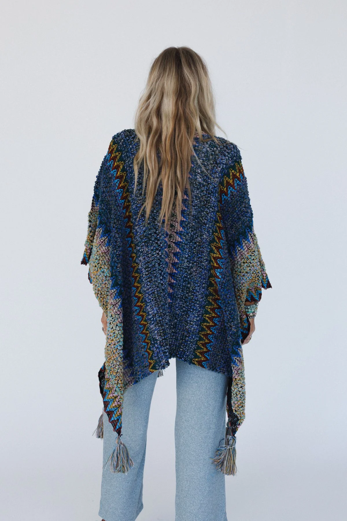 Desert Dreams Crochet Ruana - Cobalt - Image 9