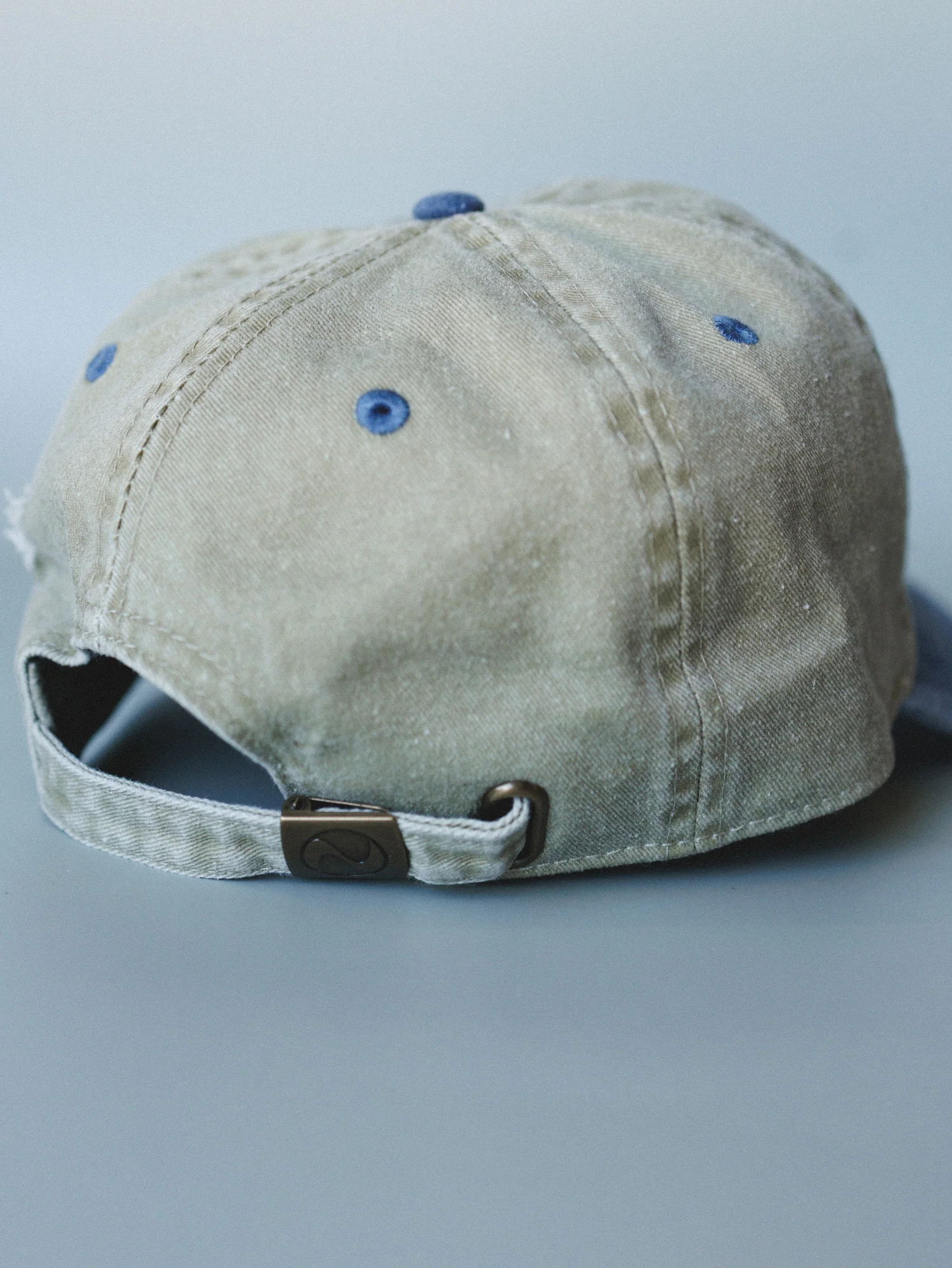Distressed Baseball Cap Dad Hat
- Two Tone Khaki Blue - Image 6