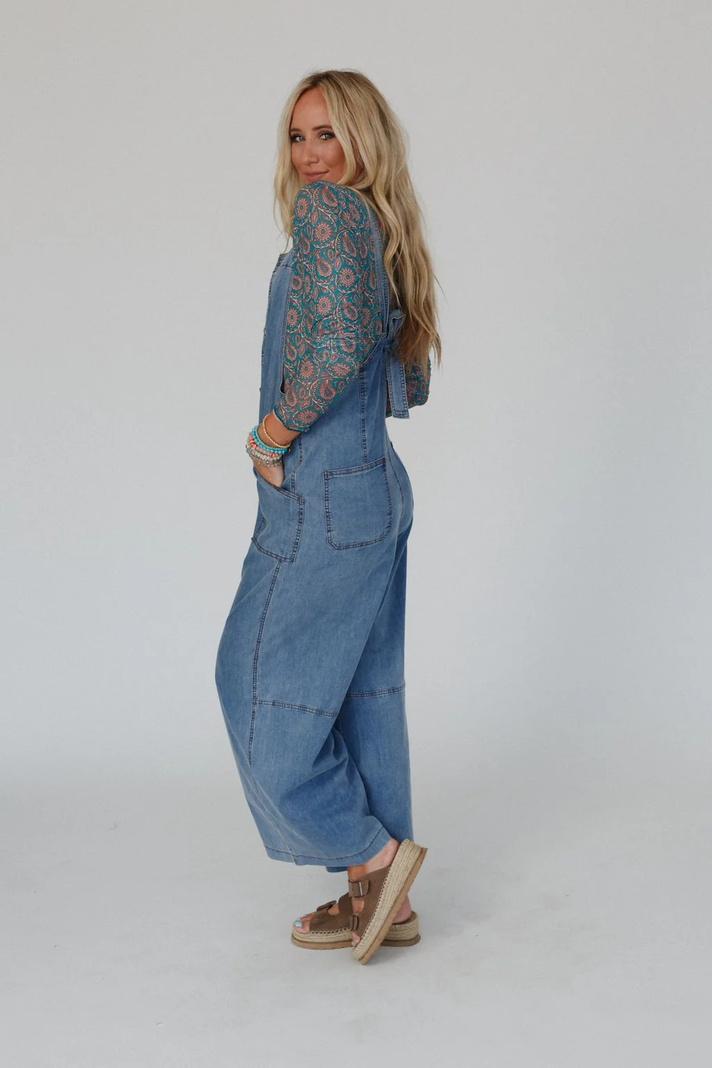 The Nest Dock Town Button Up Jumpsuit - Denim - Image 3