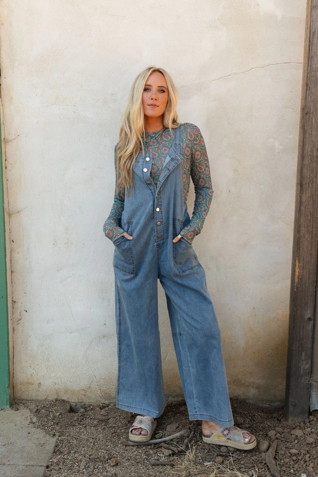 The Nest Dock Town Button Up Jumpsuit - Denim - Image 6
