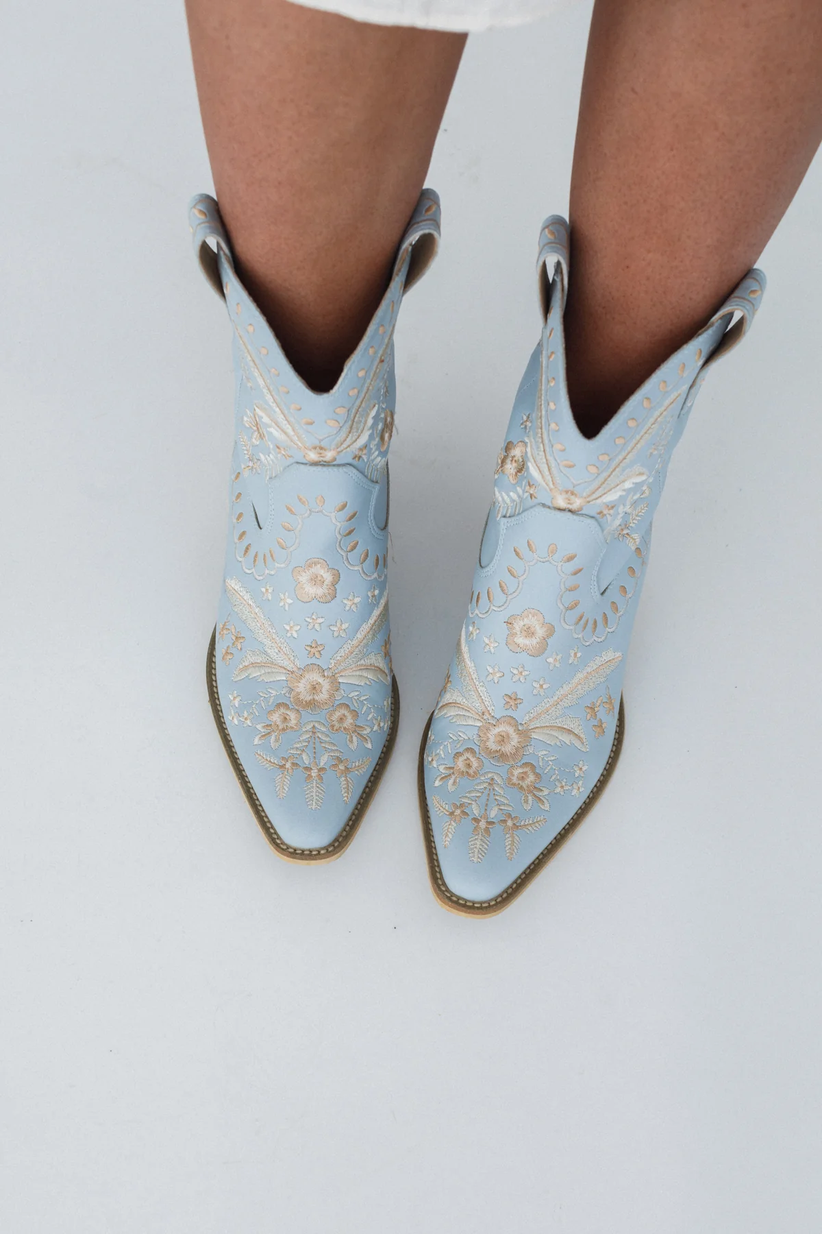 Dolly Embroidered Cowboy Boot - Blue - Image 2