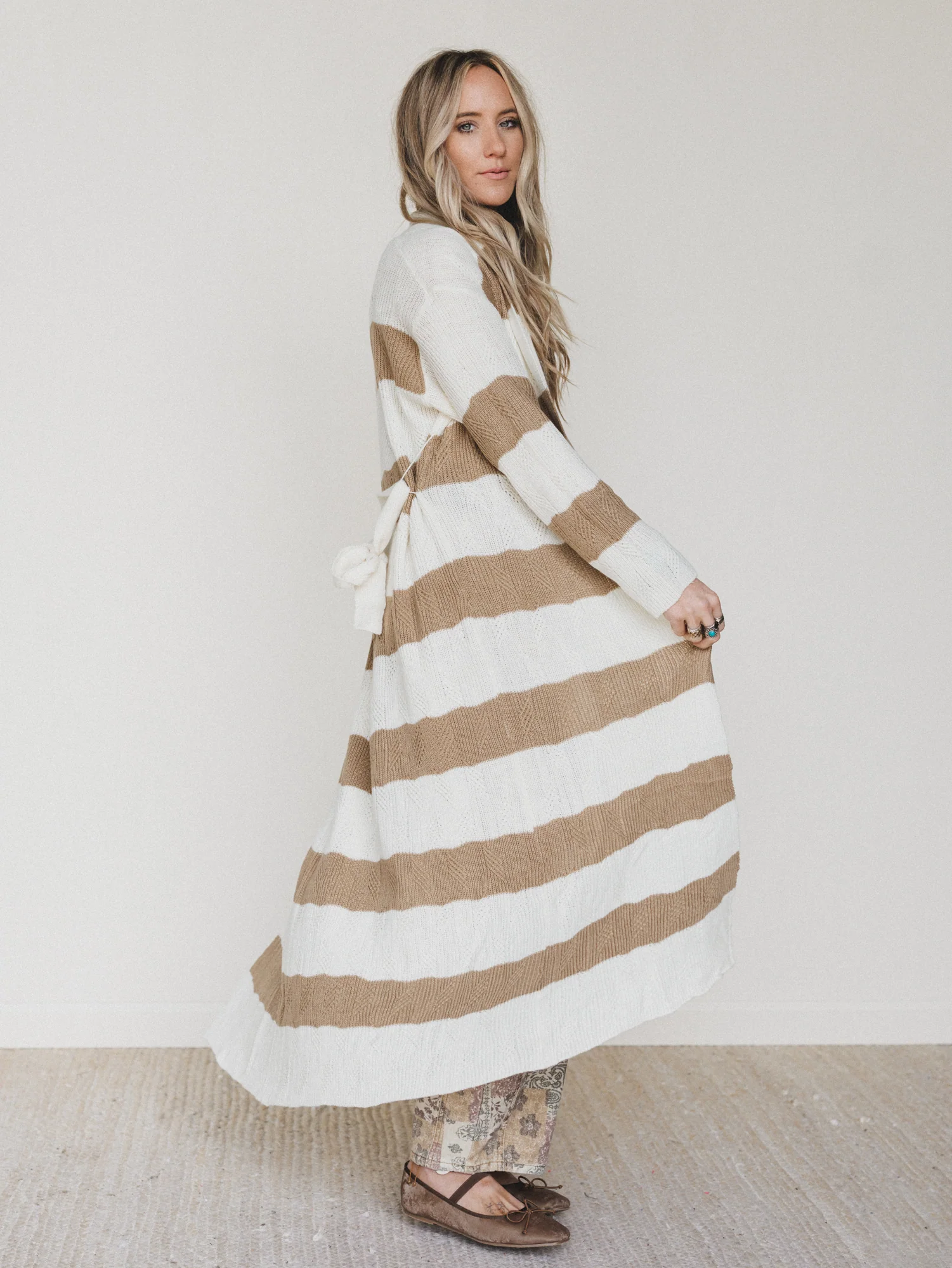 Donya Duster Cardigan - Mocha - Image 2