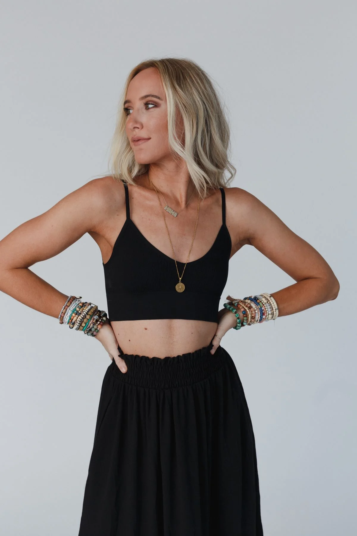 Dora Low Back Seamless Bralette - Black - Image 5