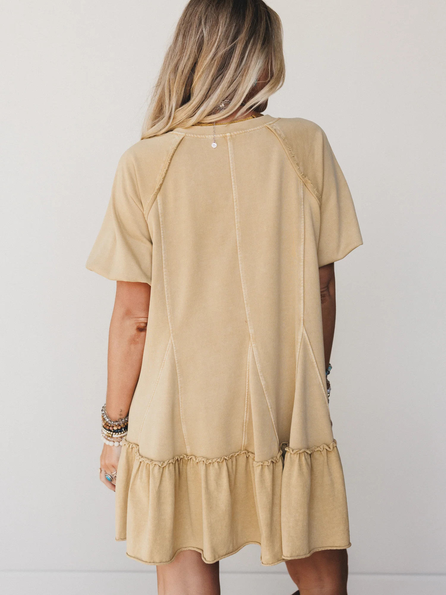 Dottie Crochet Contrast Dress - Light Mustard - Image 5