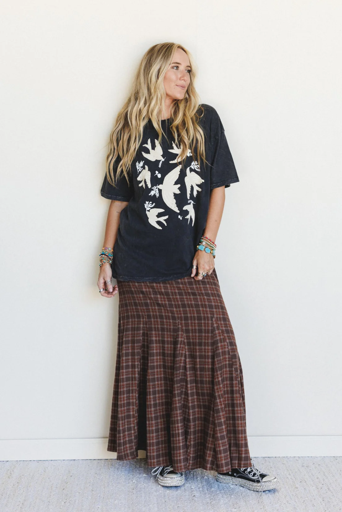 Doves Fly Graphic Tee - Charcoal - Image 6