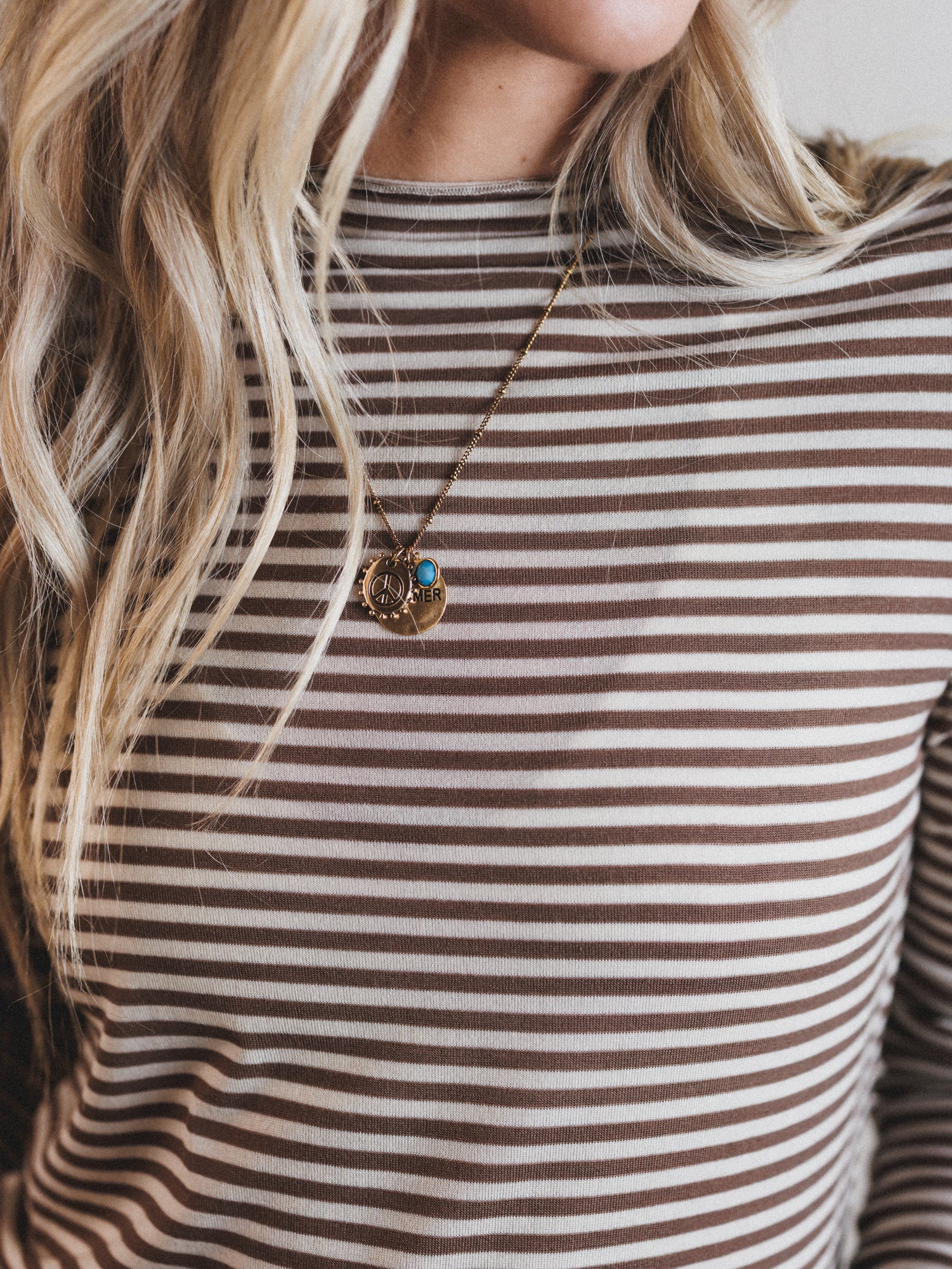 Dream Again Striped Top - Mocha - Image 2